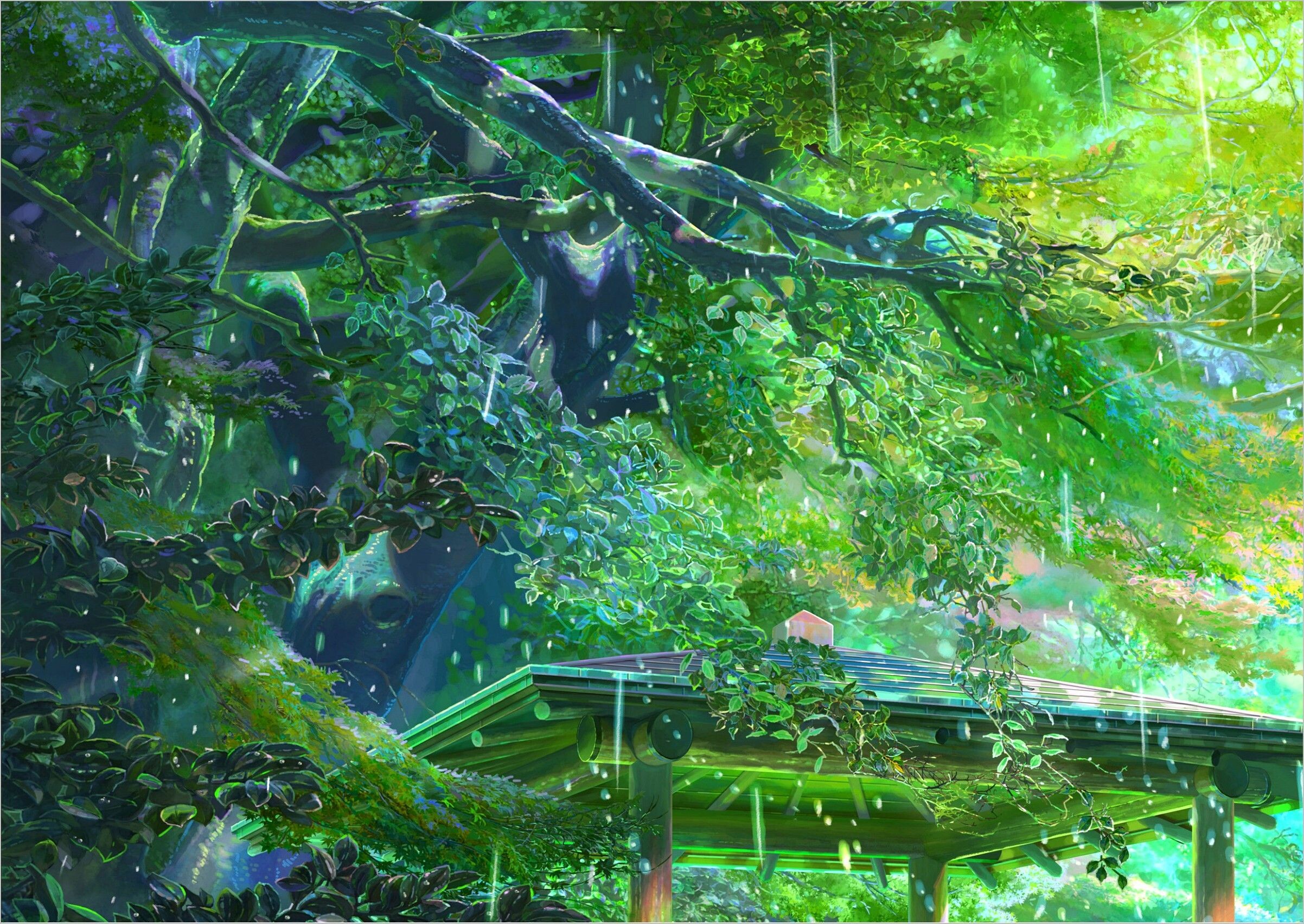 HD wallpaper, Beautiful background, Anime film, Garden of Words, 2410x1710 HD Desktop