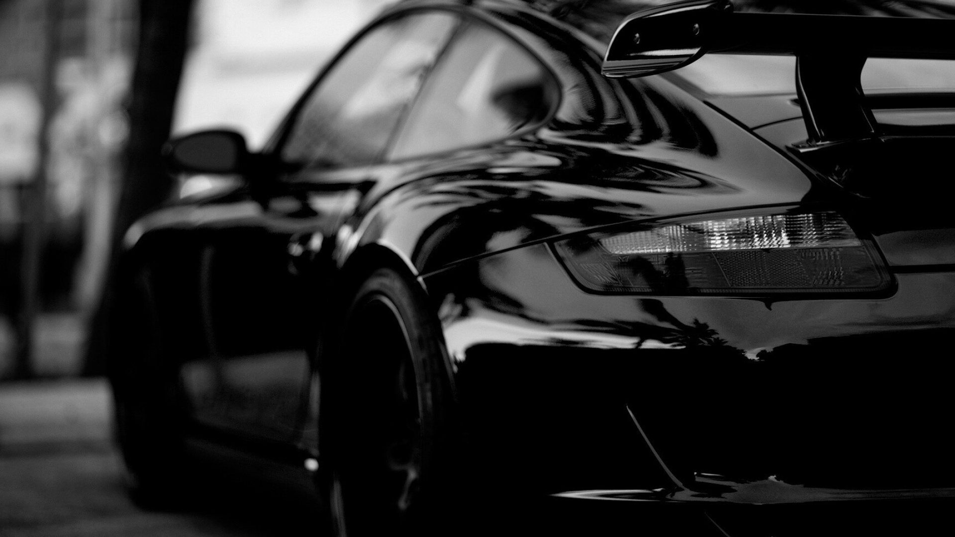 Porsche in black, Ultra HD wallpaper, Sophisticated elegance, 1920x1080 Full HD Desktop