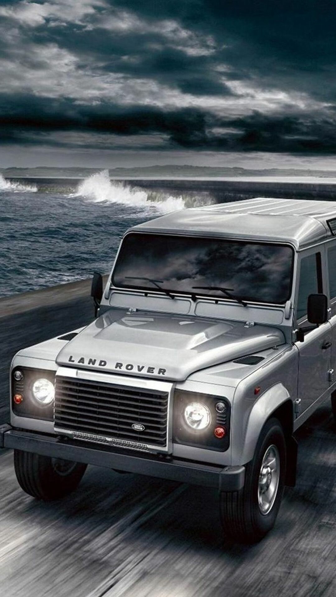 Land Rover auto, Ocean shore, Land Rover iPhone 6 Plus wallpaper, 1080x1920 Full HD Phone