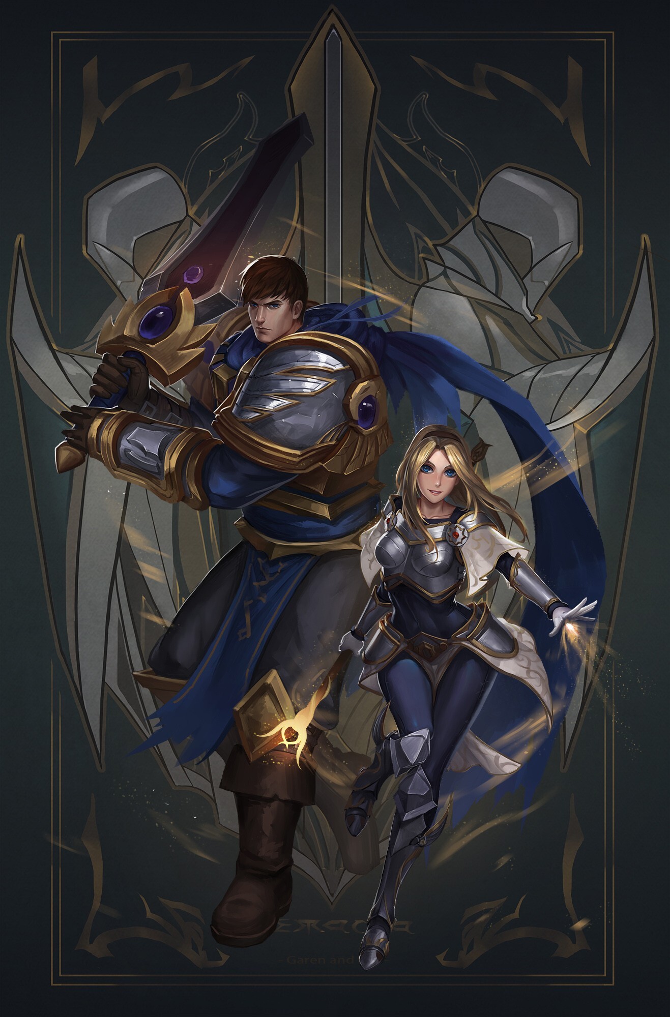 Garen, Lux wallpapers, Fan arts, League of Legends, 1320x2000 HD Phone