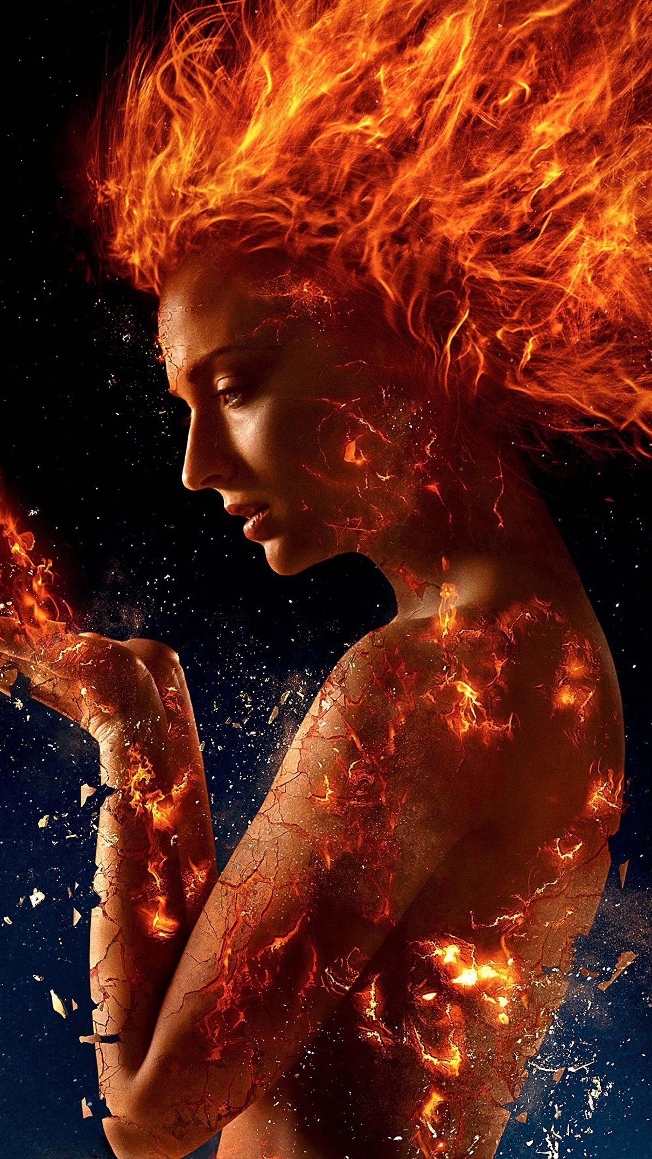 Sophie Turner, Jean Grey transformation, 4K wallpapers, 2160x3840 4K Phone