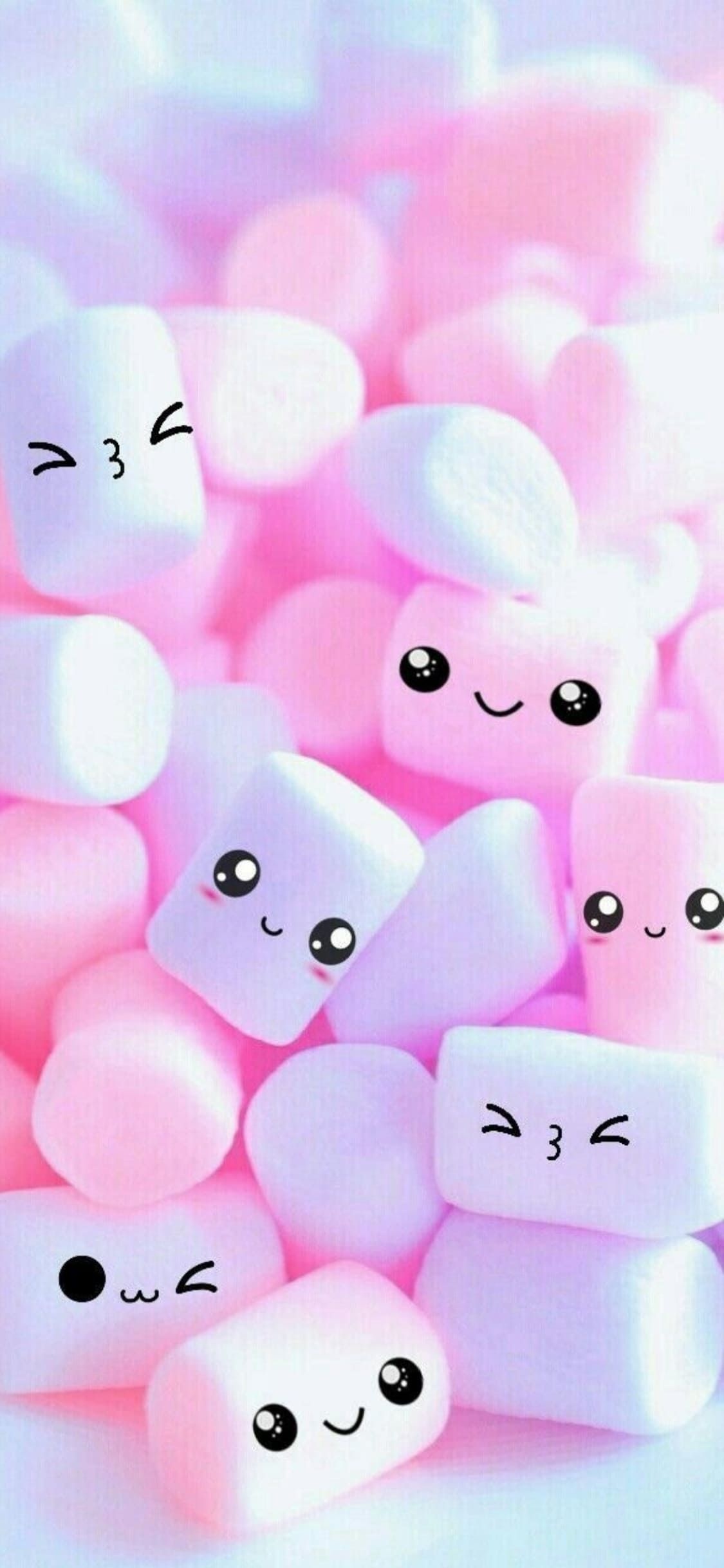 Marshmallows, Cute Backgrounds Wallpaper, 1130x2440 HD Phone