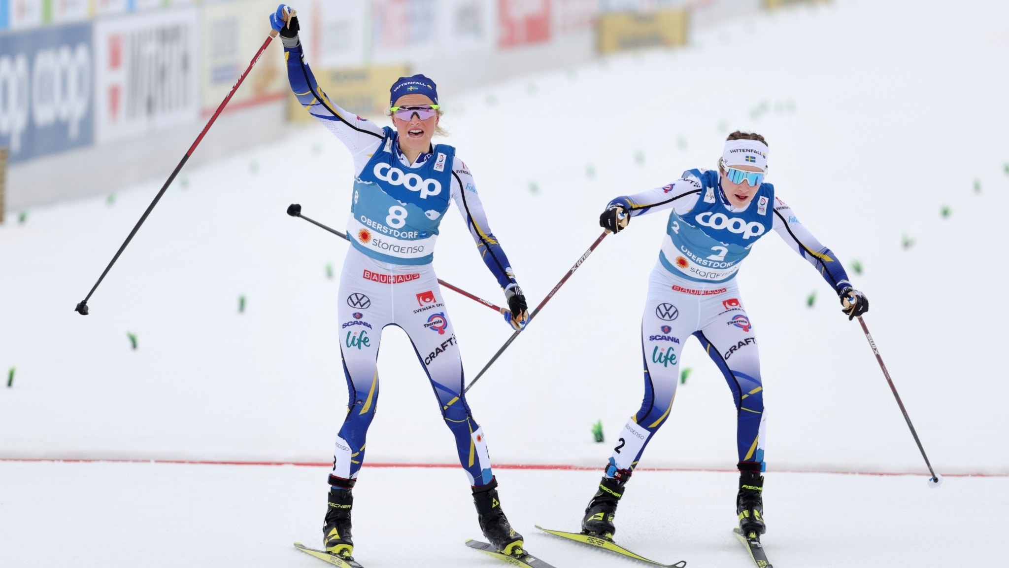 Frida Karlsson, Double Swedish podium, Johaug's dominance, Sports, 2050x1160 HD Desktop