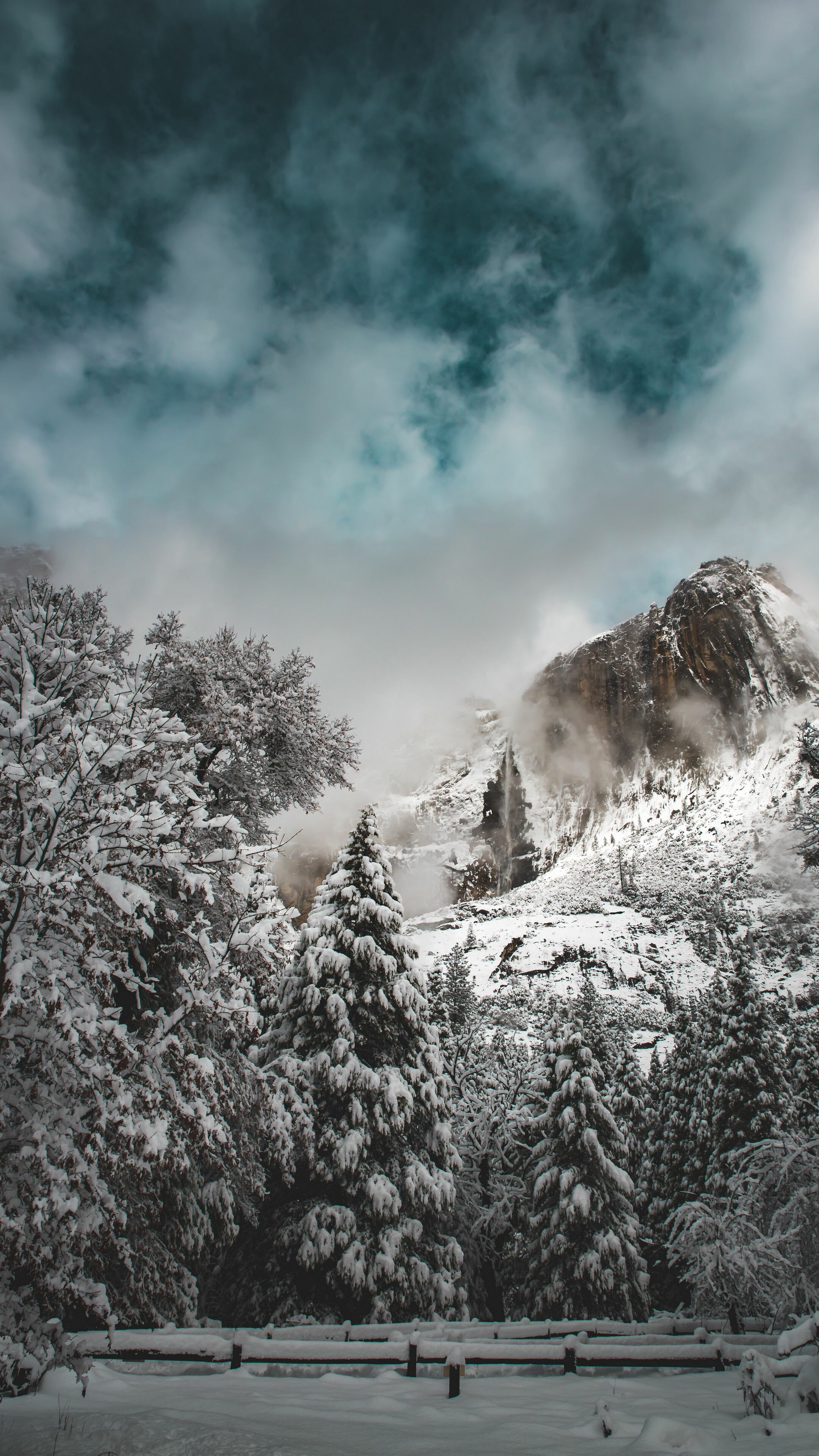 Snowy mountains, Winter landscapes, Nature's snowy beauty, 4K backgrounds, 2160x3840 4K Phone