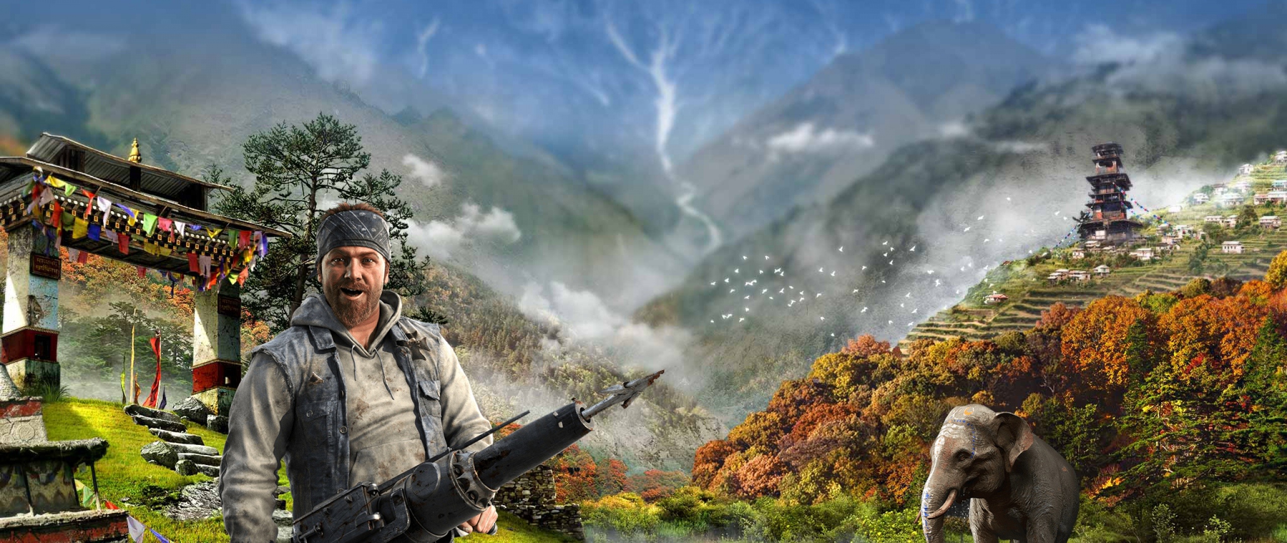 Far Cry 4, Ubisoft, Harpoon, Kirata region, 2560x1080 Dual Screen Desktop