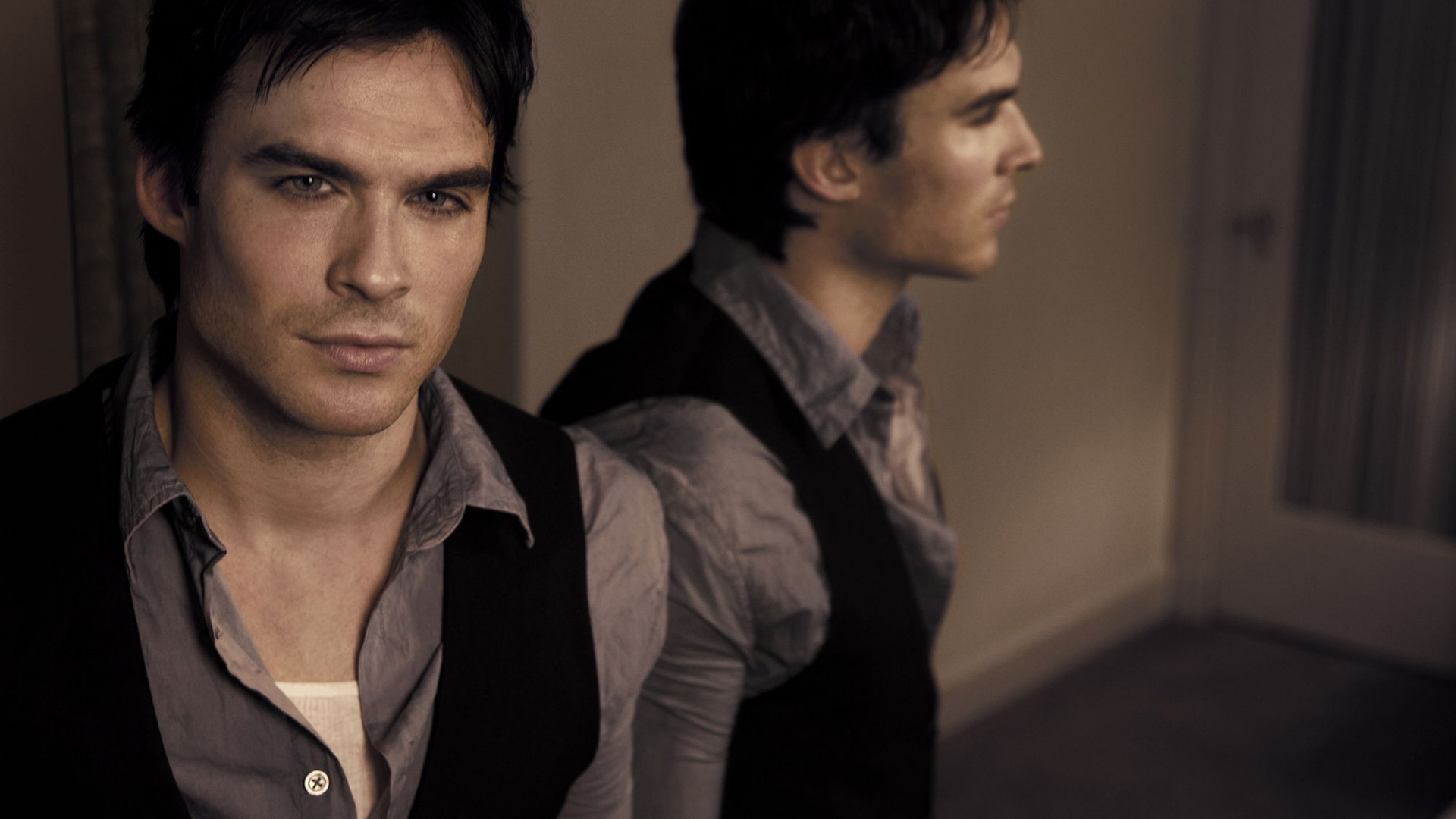 Ian Somerhalder, Vampire Diaries, Reflection actor, 1920x1080 Full HD Desktop