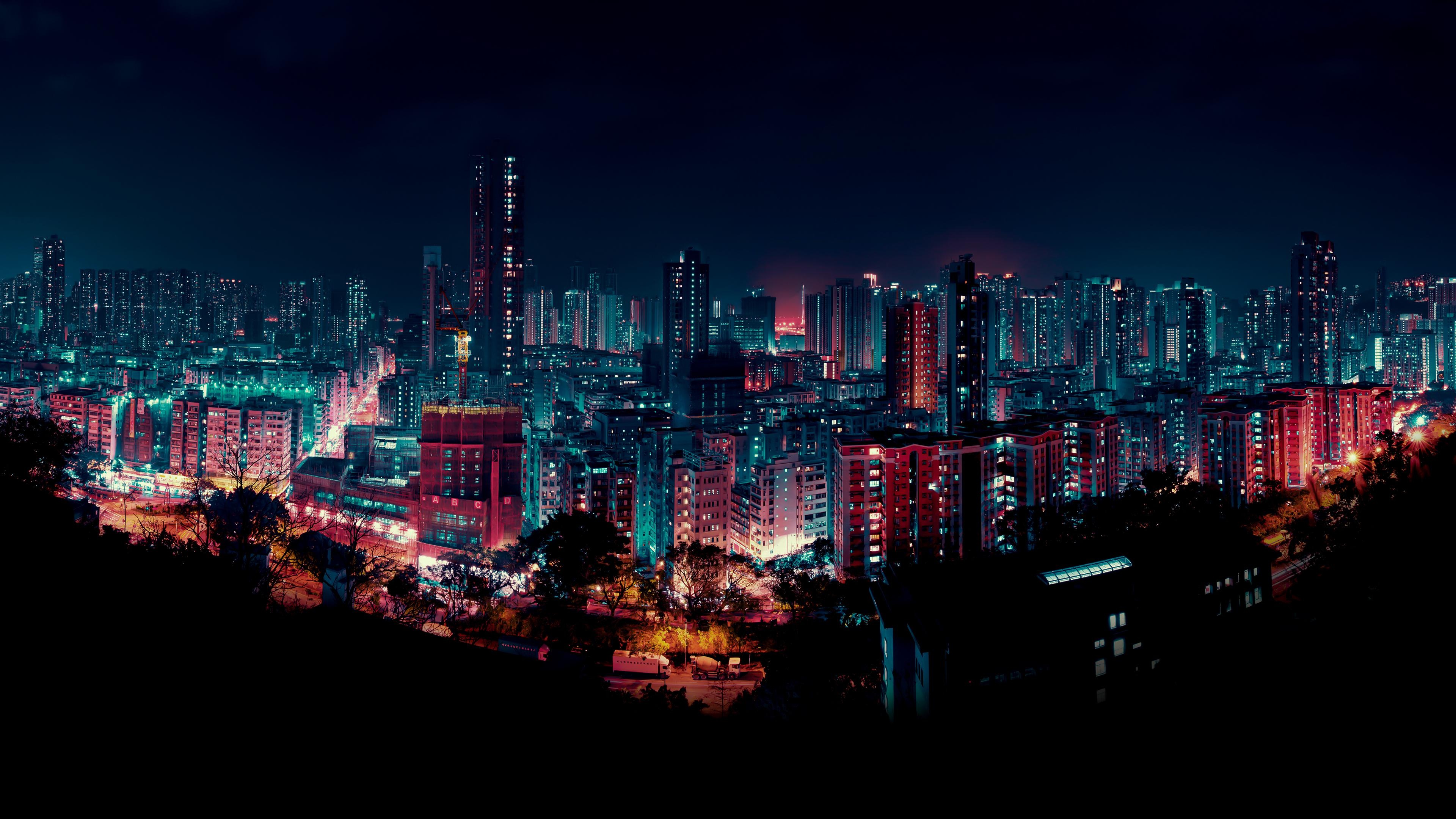 Night city, Pretty Backgrounds Wallpaper, 3840x2160 4K Desktop