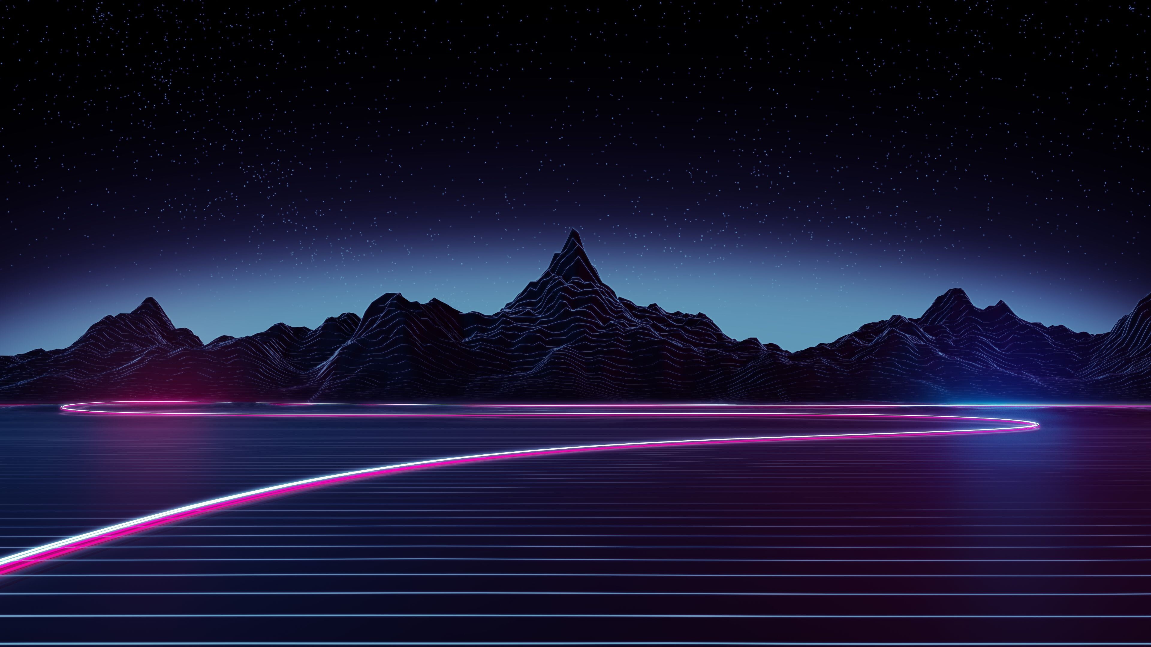 Landscape, Glow in the Dark Wallpaper, 3840x2160 4K Desktop