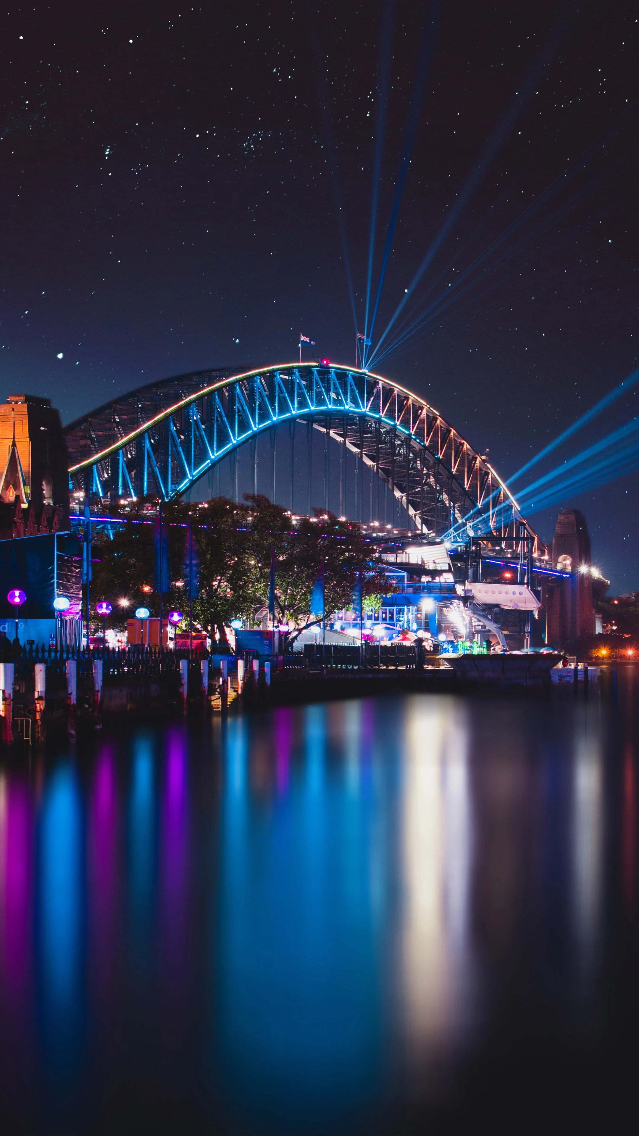 Sydney Harbour Bridge night, Cityscape 4K Ultra HD, Travels, Widescreen, 2160x3840 4K Phone