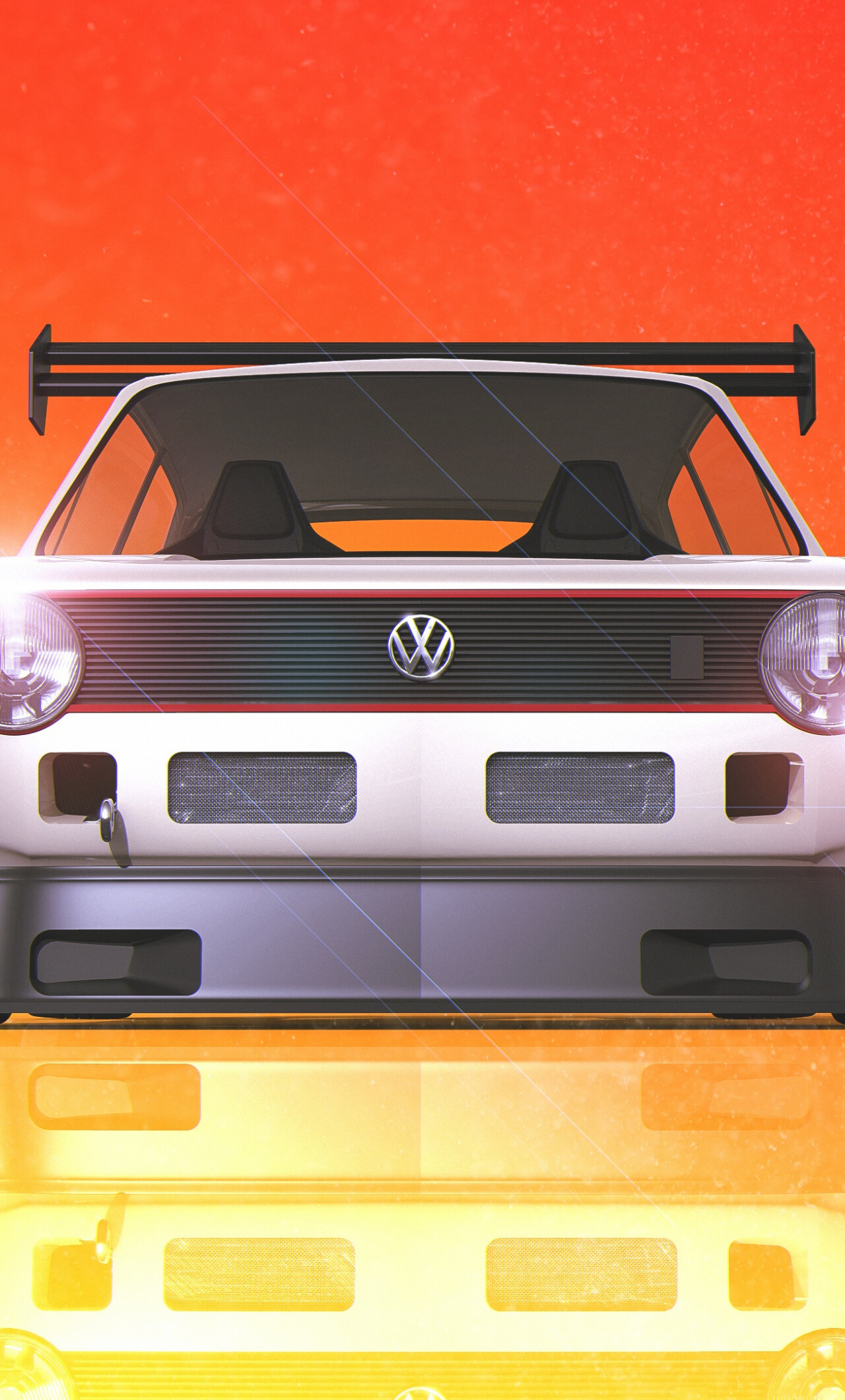 Volkswagen Golf GTI, Digital art wallpaper, 1280x2120 HD Phone