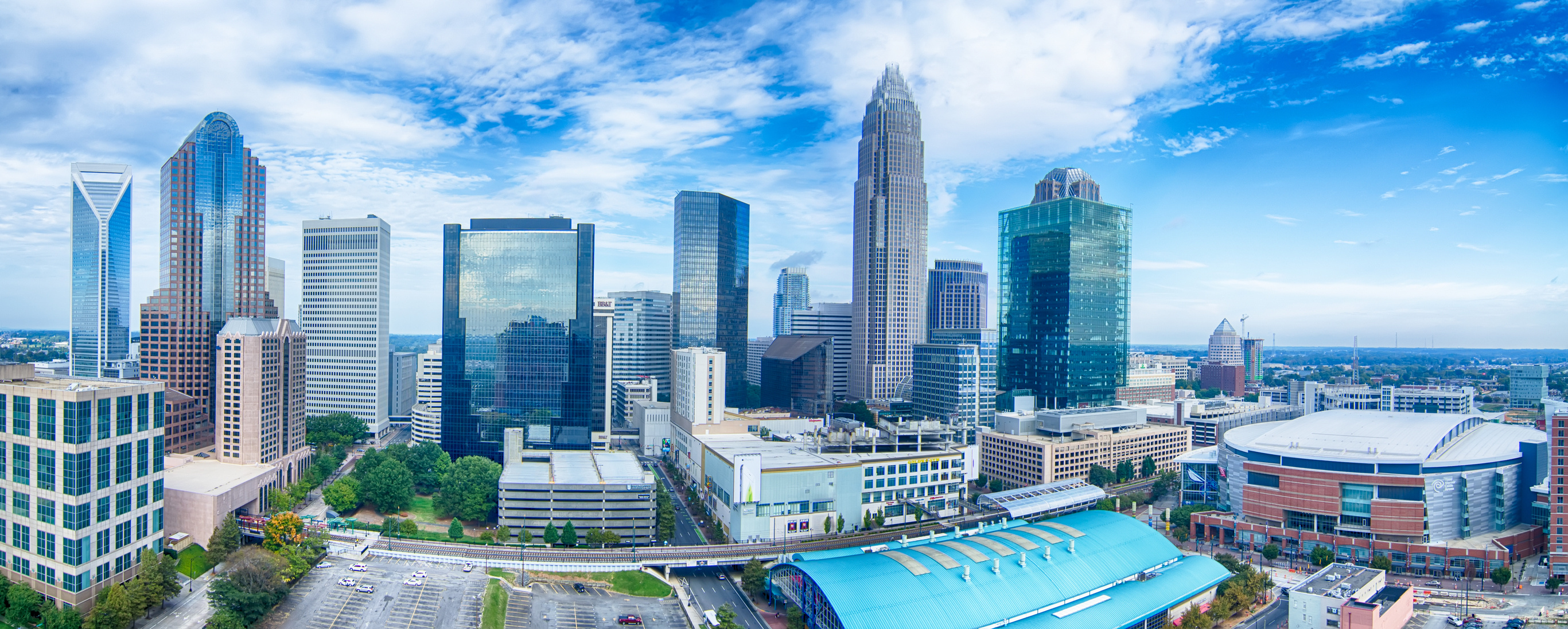 Charlotte NC Skyline, Travels, Charlotte North Carolina, 2740x1100 Dual Screen Desktop