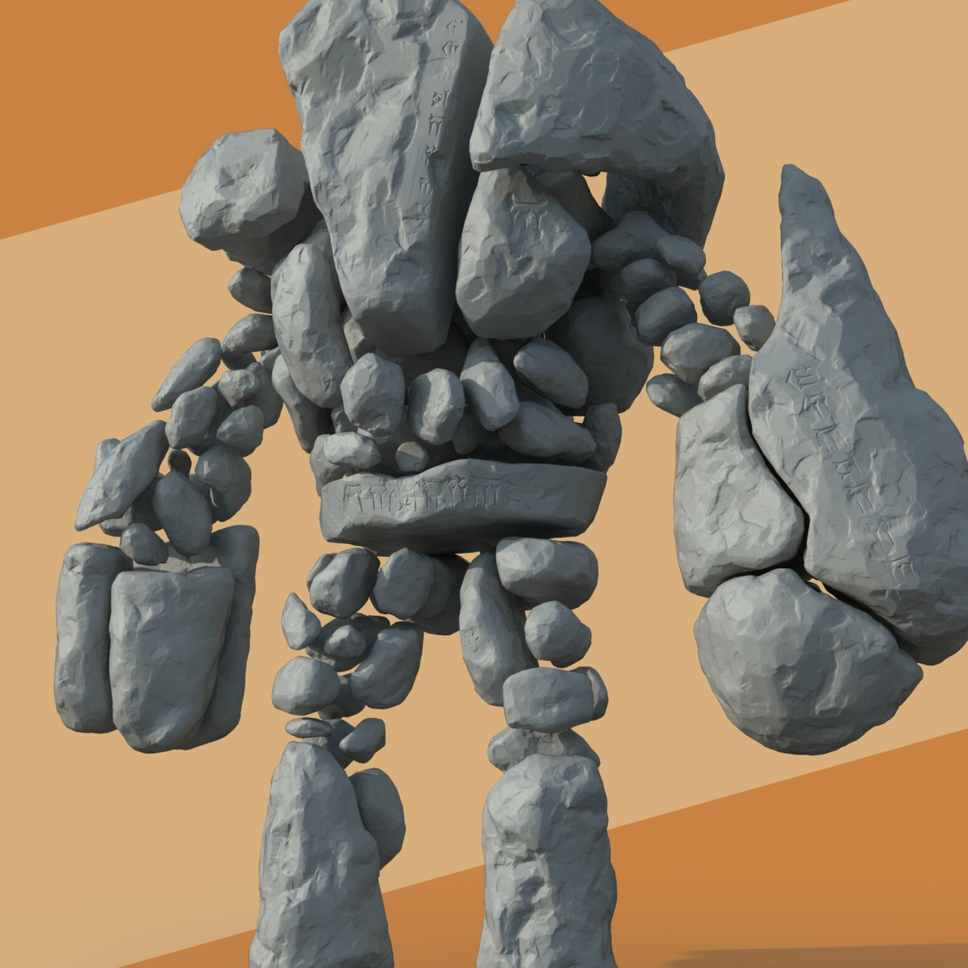 Rock Golem Sculpt, Artistic creation, Stunning design, Impressive craftsmanship, 1920x1920 HD Phone