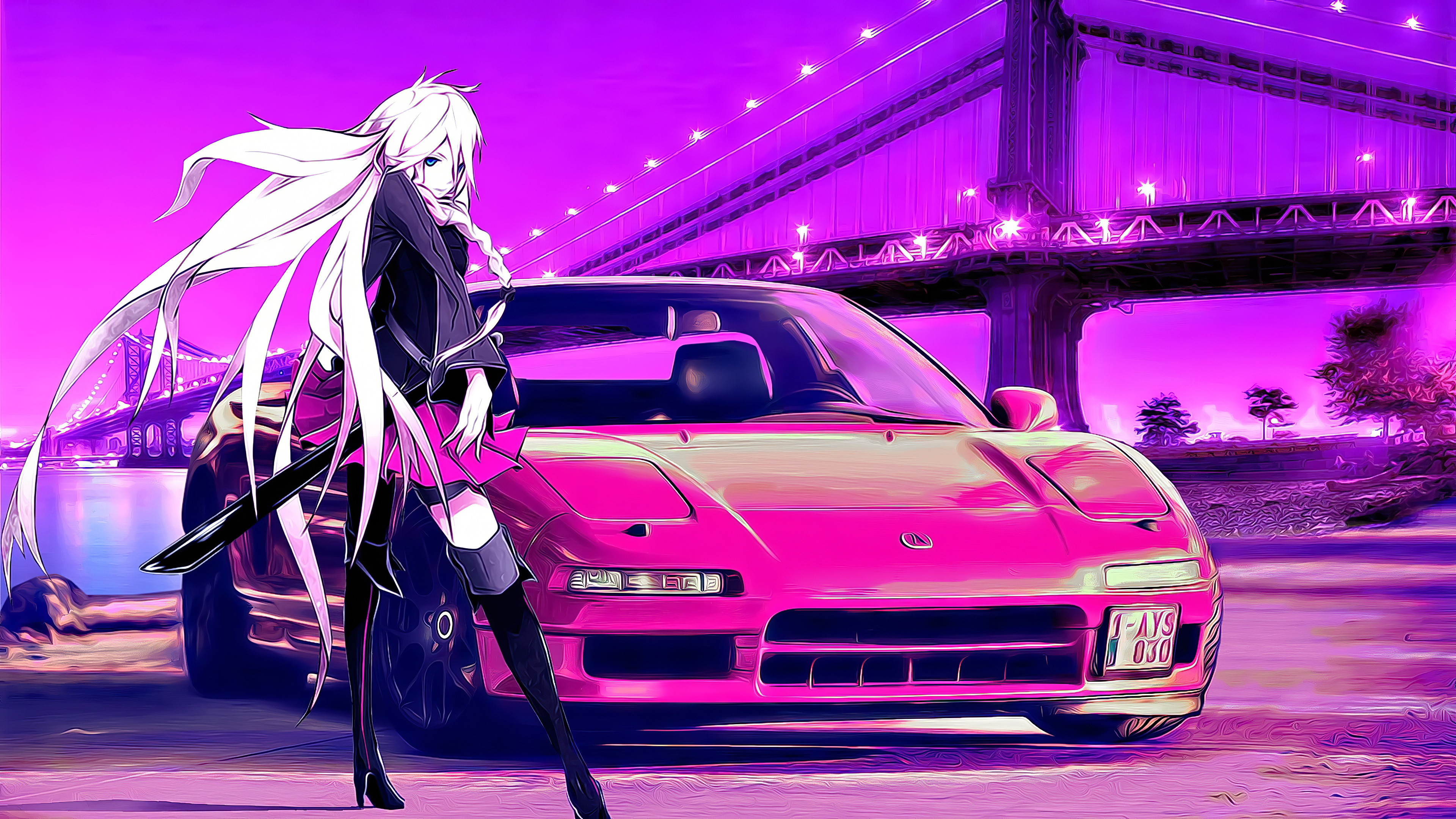 Sportcar, IA Vocaloid Wallpaper, 3840x2160 4K Desktop