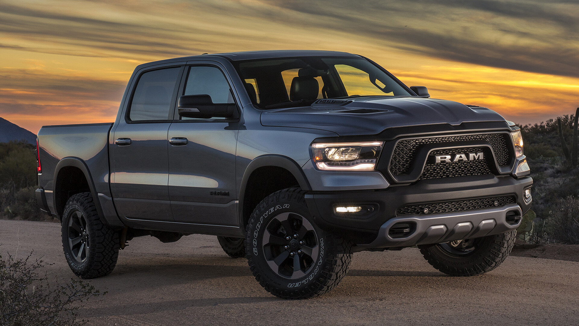 2019 Ram 1500 Rebel, Crew cab edition, Automotive beauty, Unmatched power, 1920x1080 Full HD Desktop