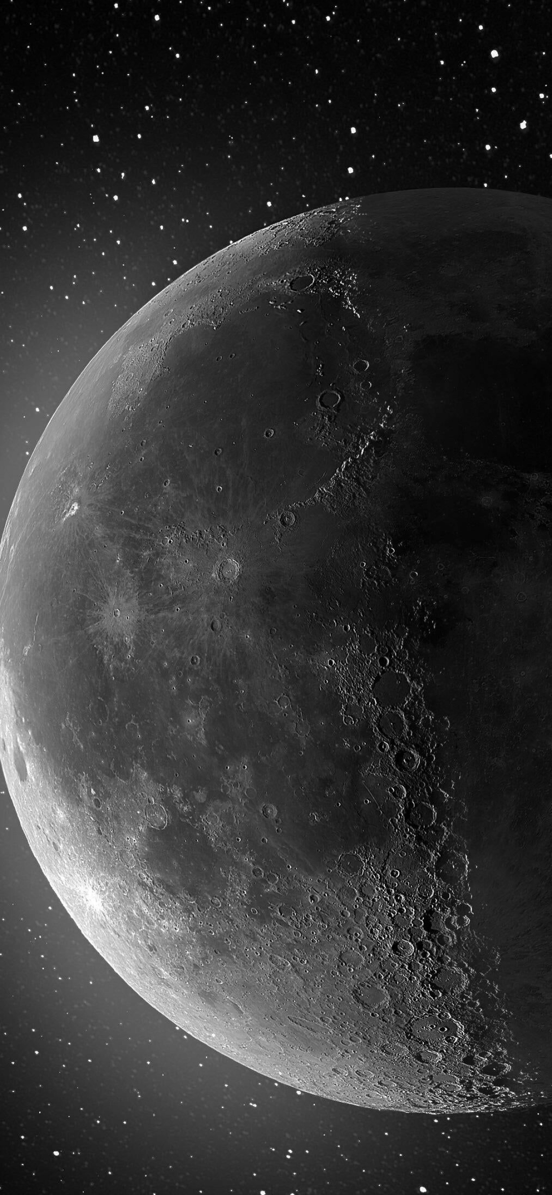 Craters, Moon Wallpaper, 1130x2440 HD Phone