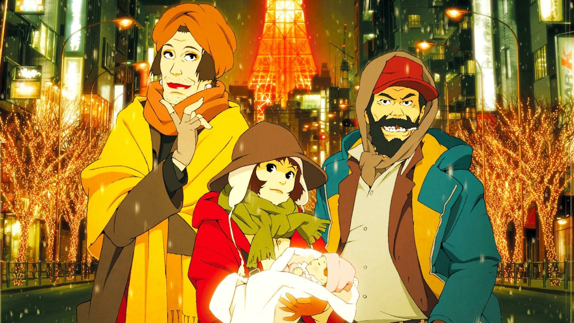 Tokyo Godfathers, Anime wallpapers, Heartwarming tale, Festive atmosphere, 1920x1080 Full HD Desktop