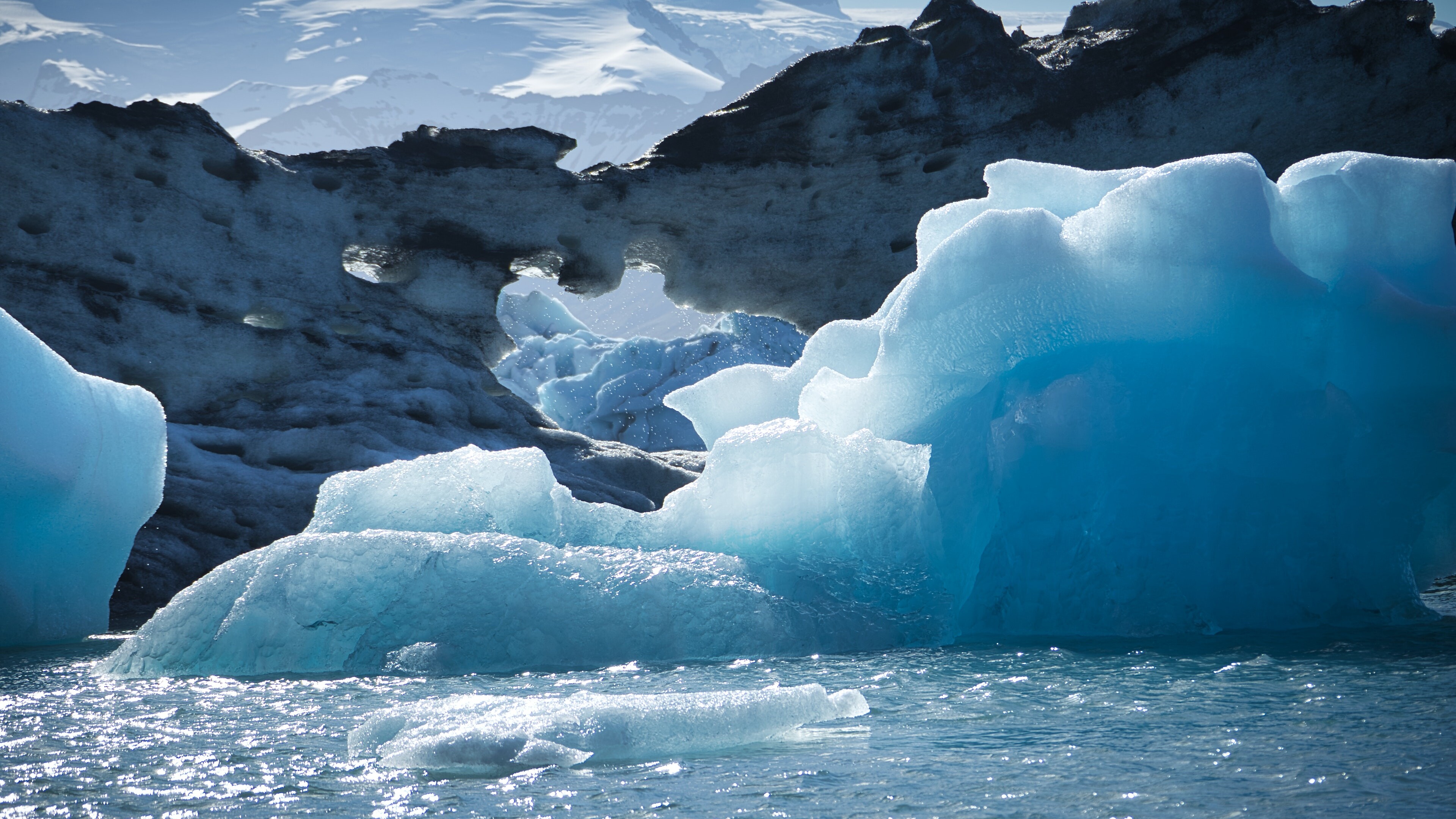 Glacier marvel, Icy beauty, Sea ice formations, Nature's wonder, 3840x2160 4K Desktop