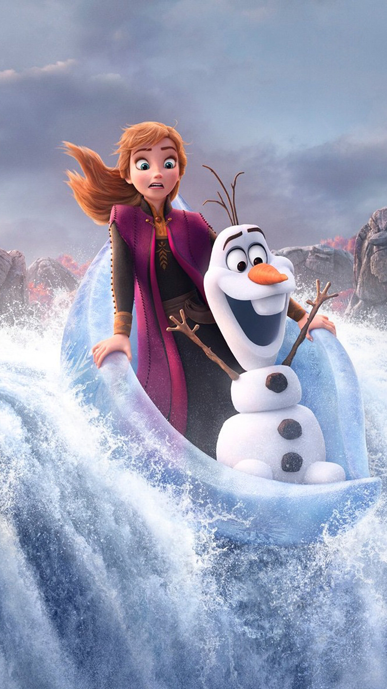 Anna and Olaf, Frozen Wallpaper, 1250x2210 HD Phone