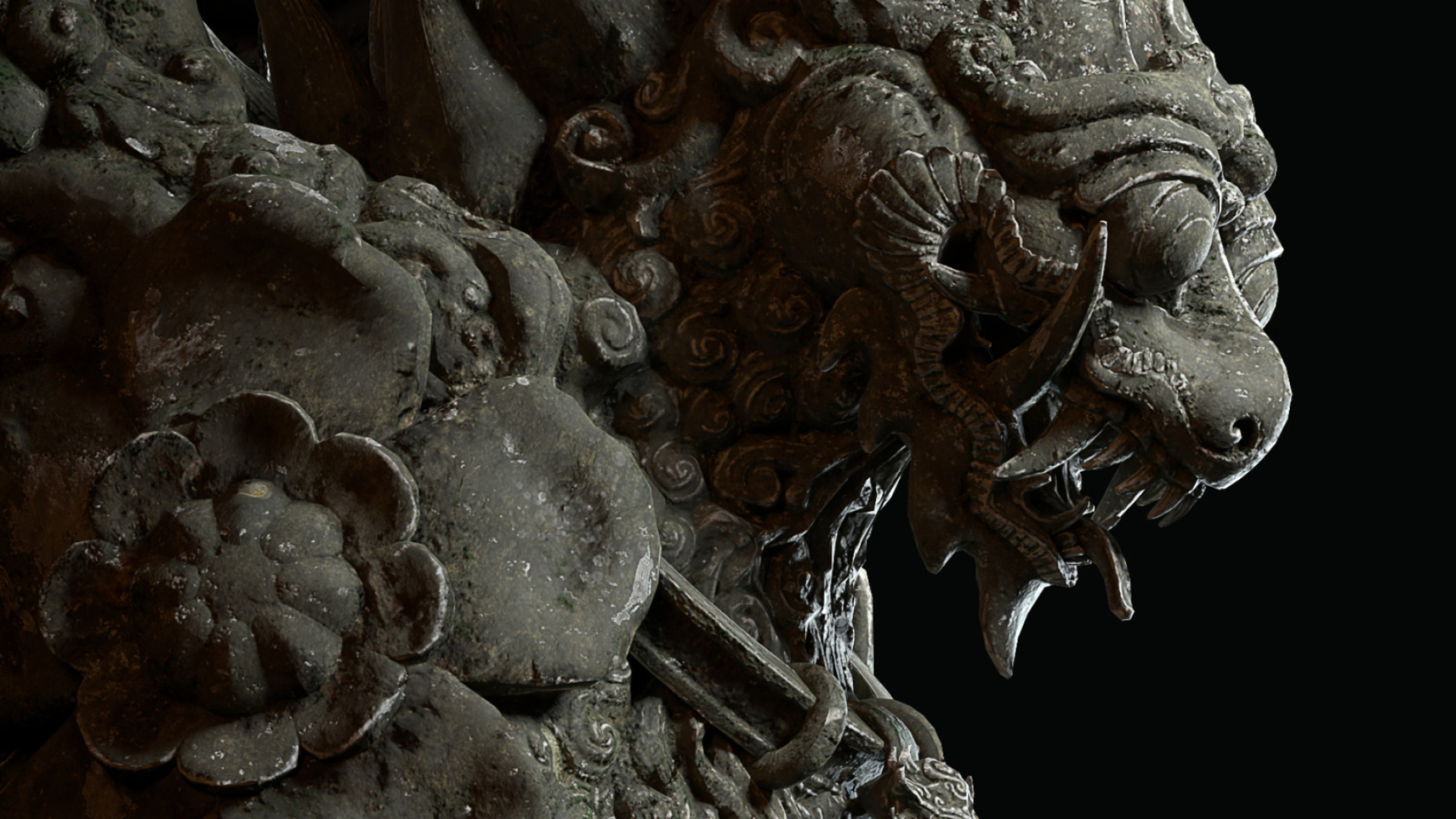 Shadow Warrior 3, Liondragon statue, Artstation, 2560x1440 HD Desktop