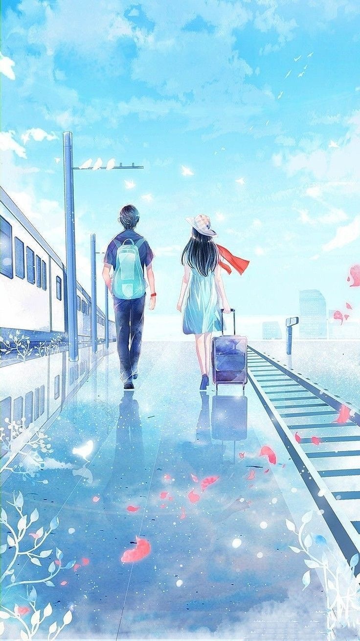 Railway, Travel Couple Wallpaper, 740x1310 HD Phone