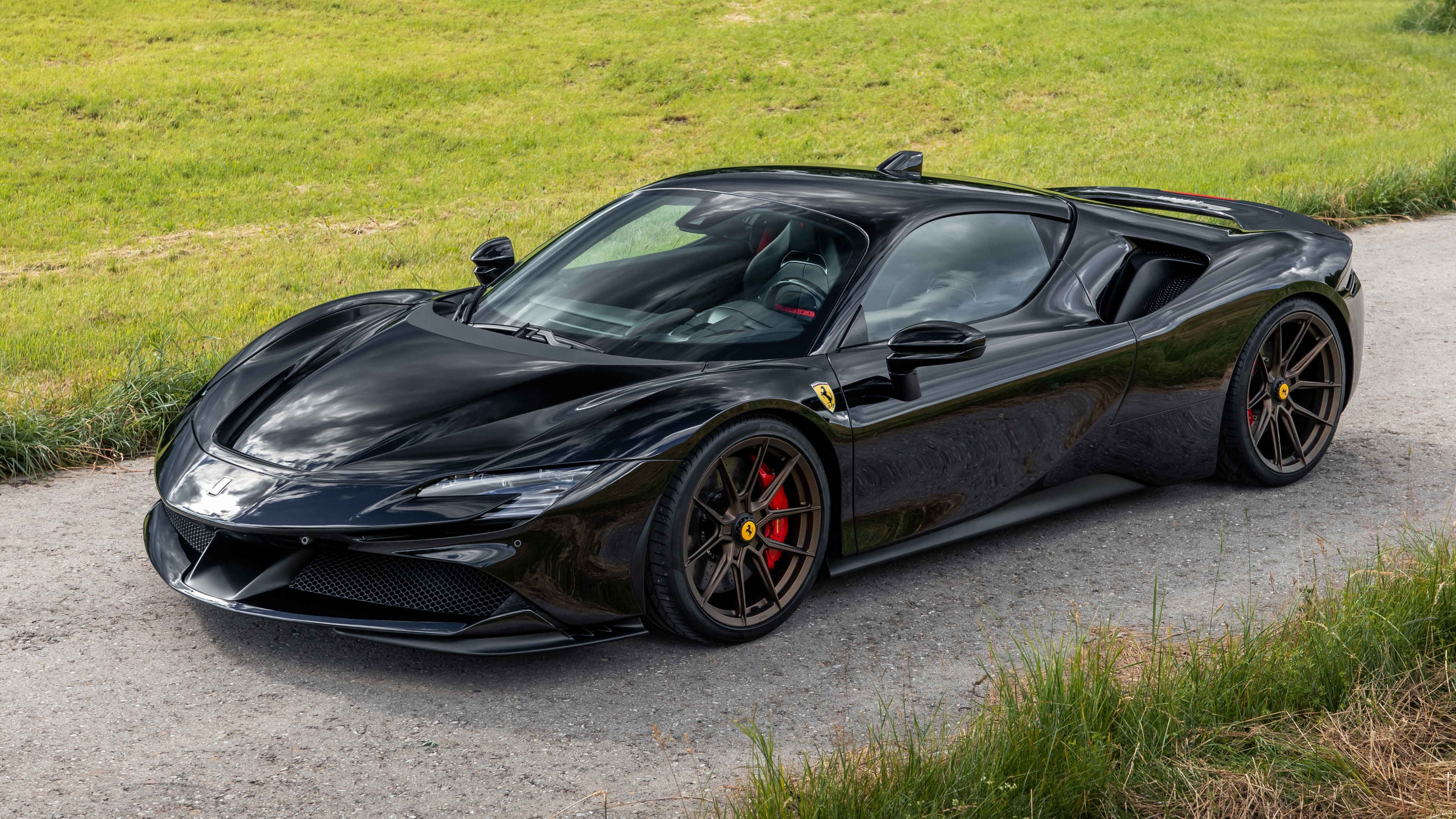 Ferrari SF90 Stradale, Novitec performance kit, Black cars, Speed demon, 3840x2160 4K Desktop