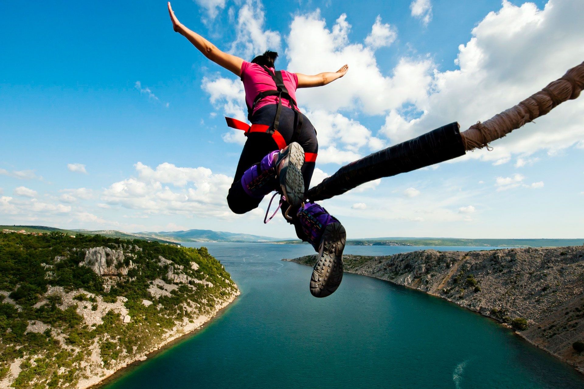 Maslenica Bridge, Bungee Jumping Wallpaper, 1920x1280 HD Desktop