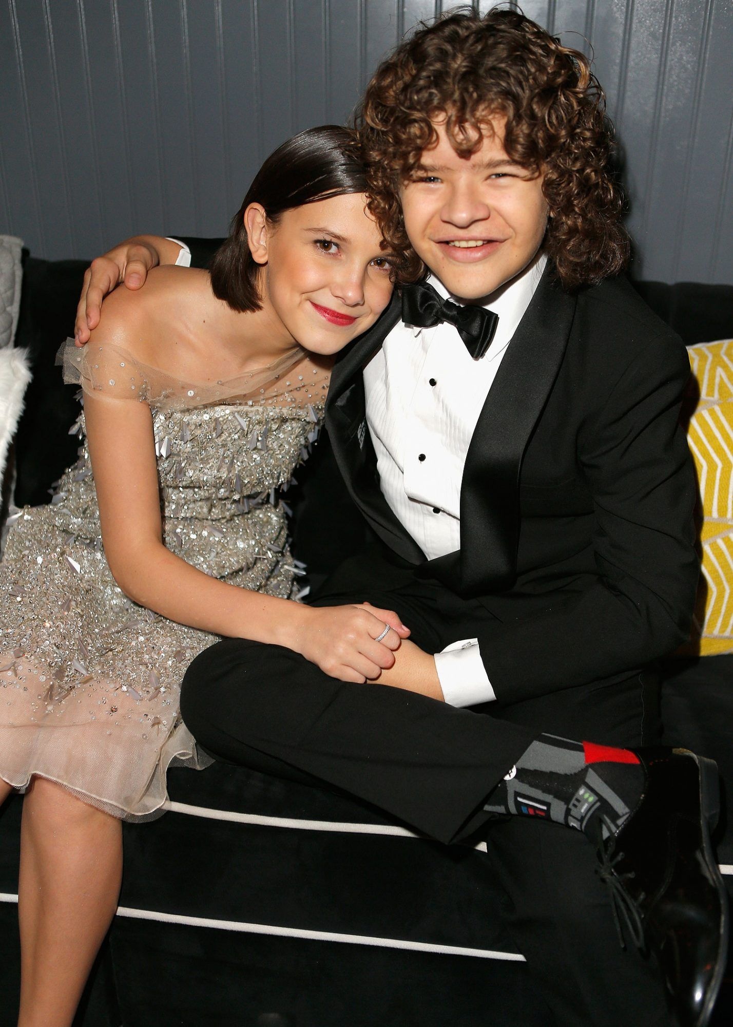 Gaten Matarazzo, Millie Bobby Brown, Boys day, Stranger things themed party, 1430x2000 HD Phone