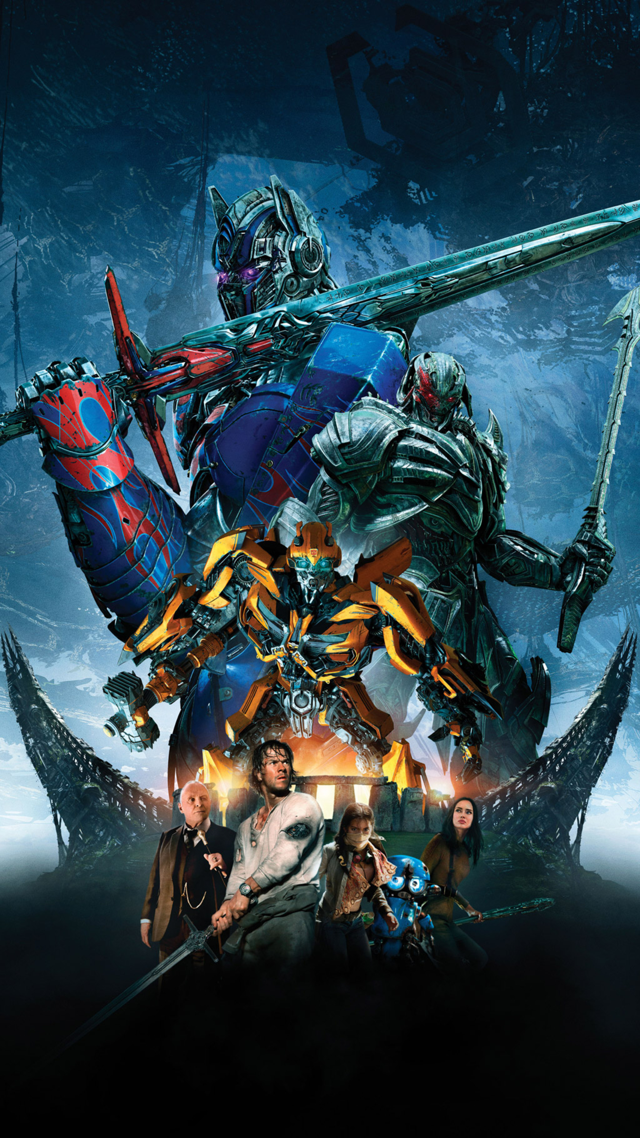 Transformers last knight, Bumblebee Megatron, Optimus prime, 2160x3840 4K Phone