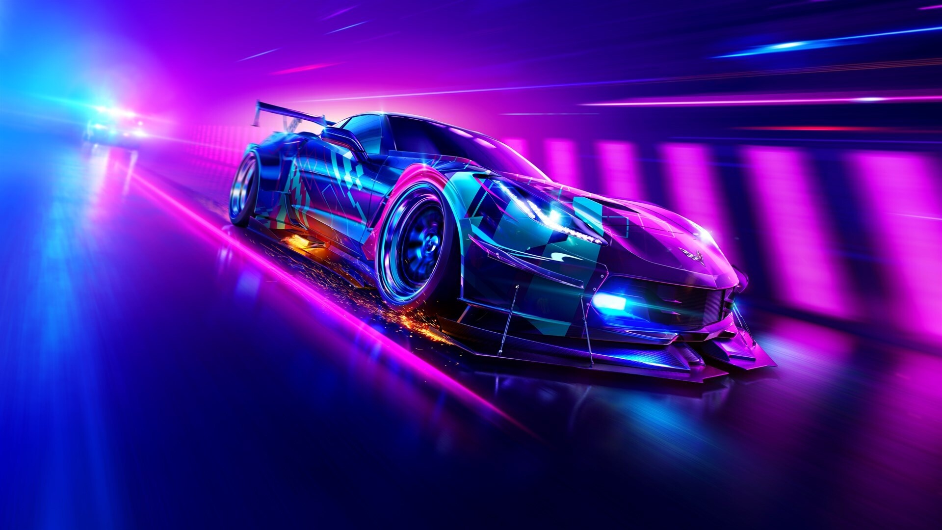 NFS ​​Heat, Neon Wallpaper, 1920x1080 Full HD Desktop