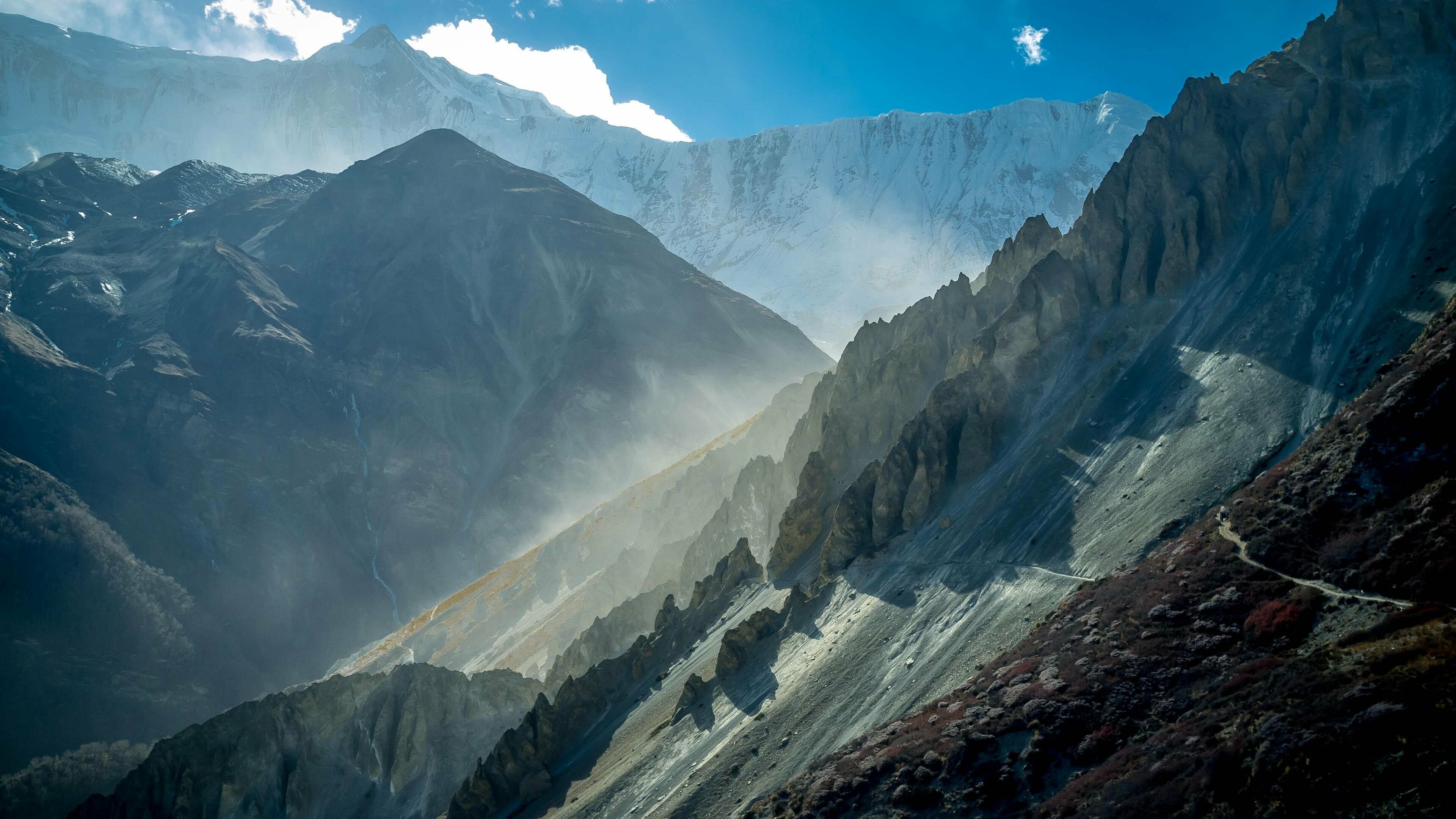 Annapurna Berge, Nebel 4K, Himalaya Nepal, Desktop, 3840x2160 4K Desktop