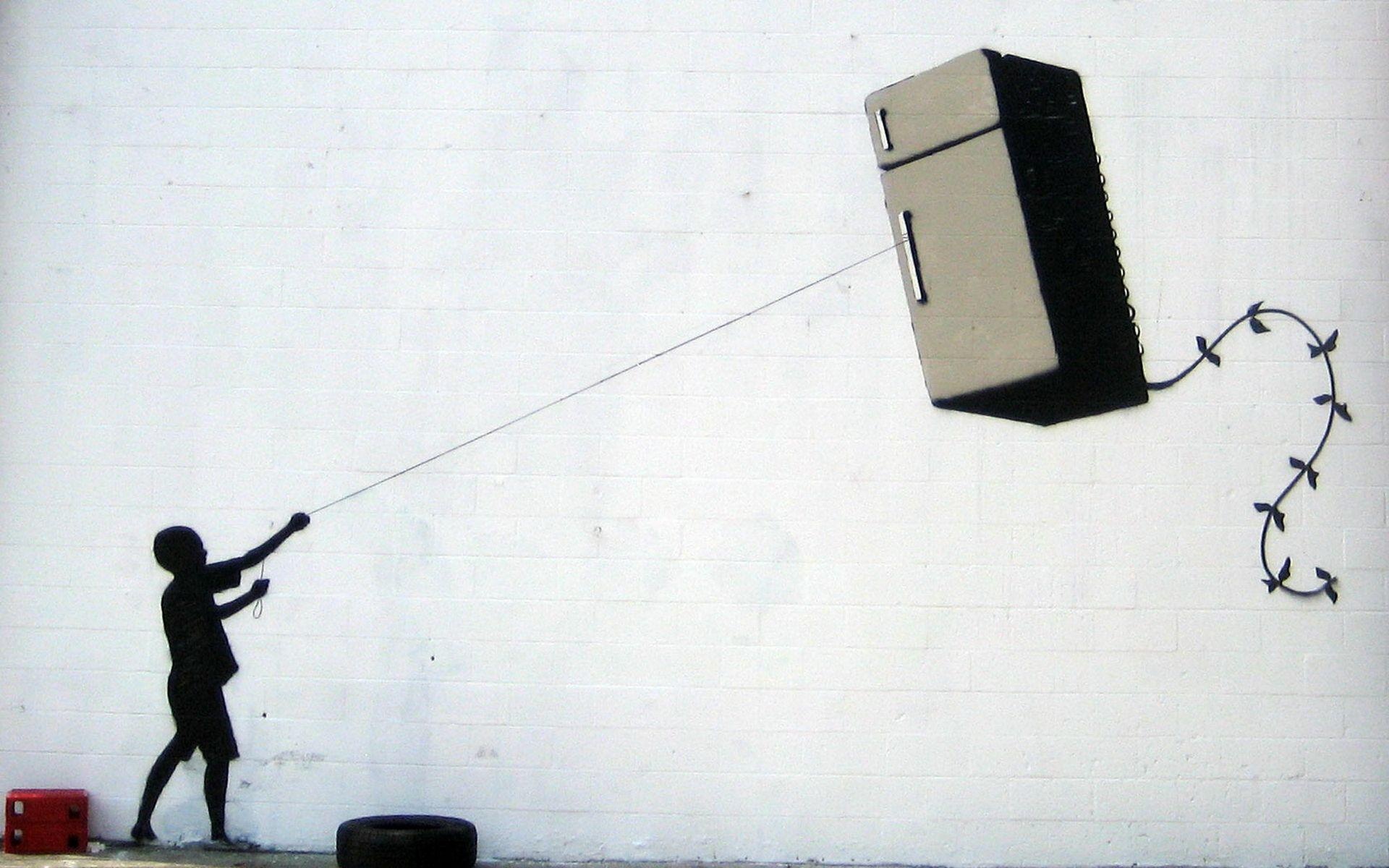 Fridge Kite, Banksy Wallpaper, 1920x1200 HD Desktop