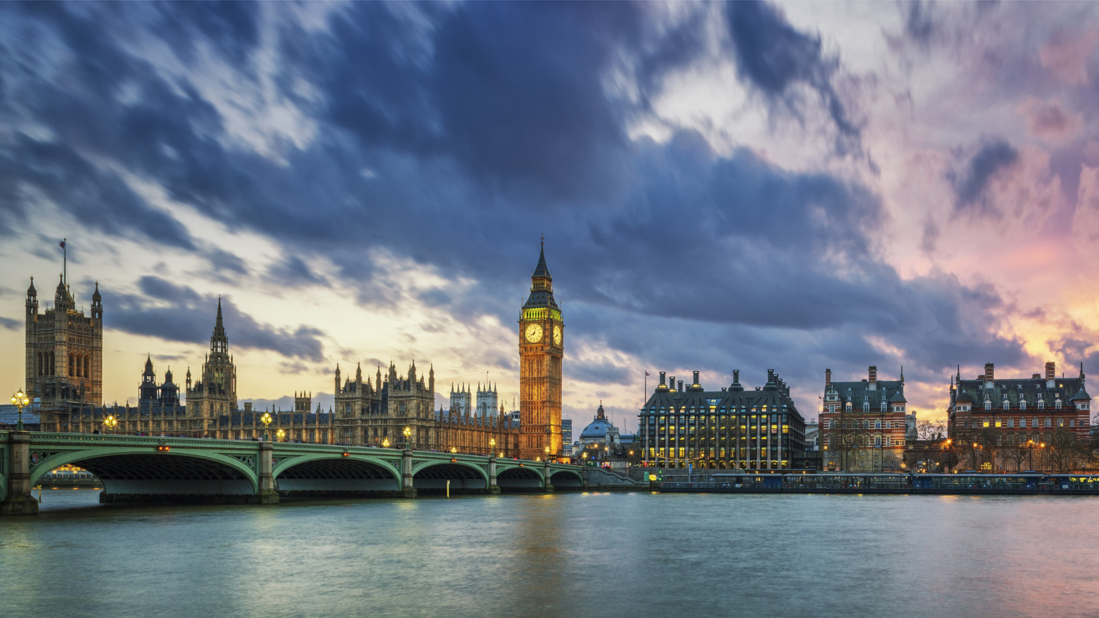 Big Ben at sunset, UK's landscape, Mesmerizing views, Stunning desktop wallpapers, 3840x2160 4K Desktop