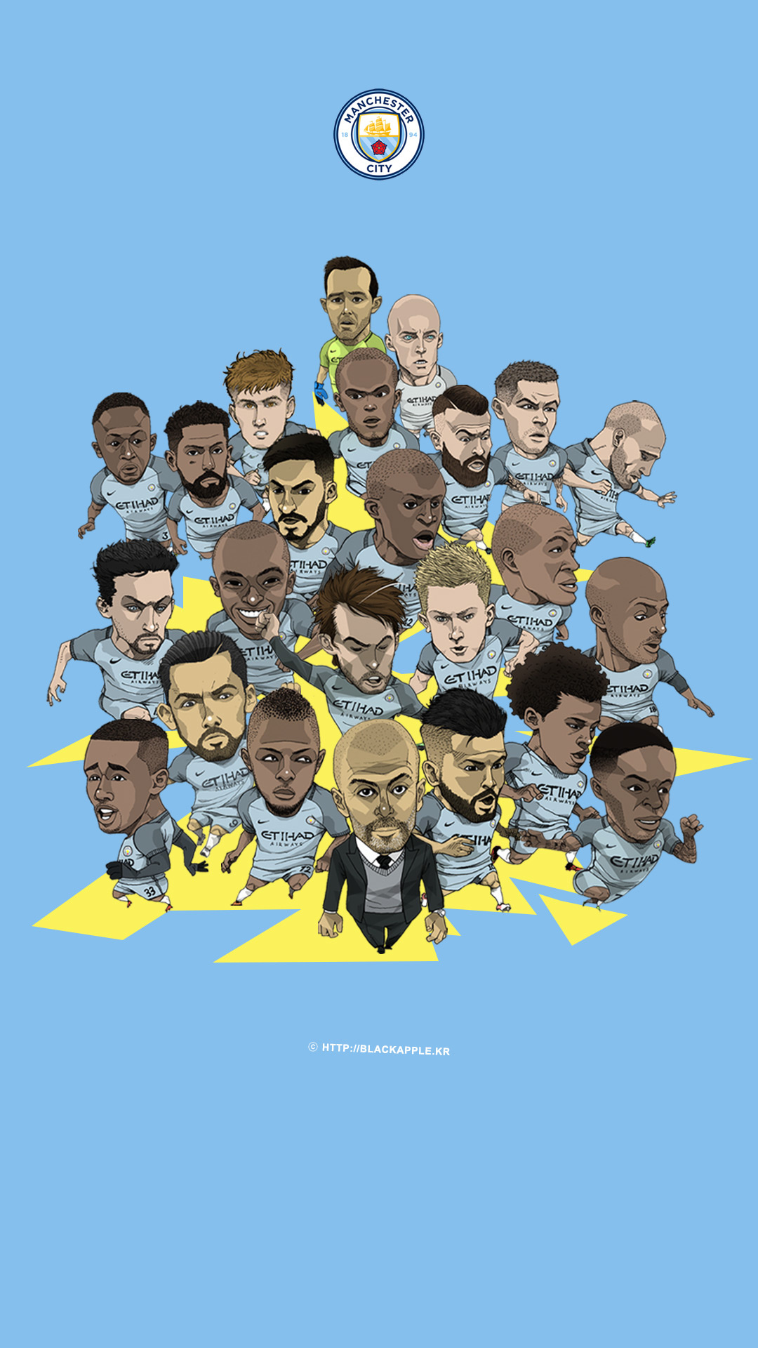 Artwork, Manchester City FC Wallpaper, 1080x1920 Full HD Phone