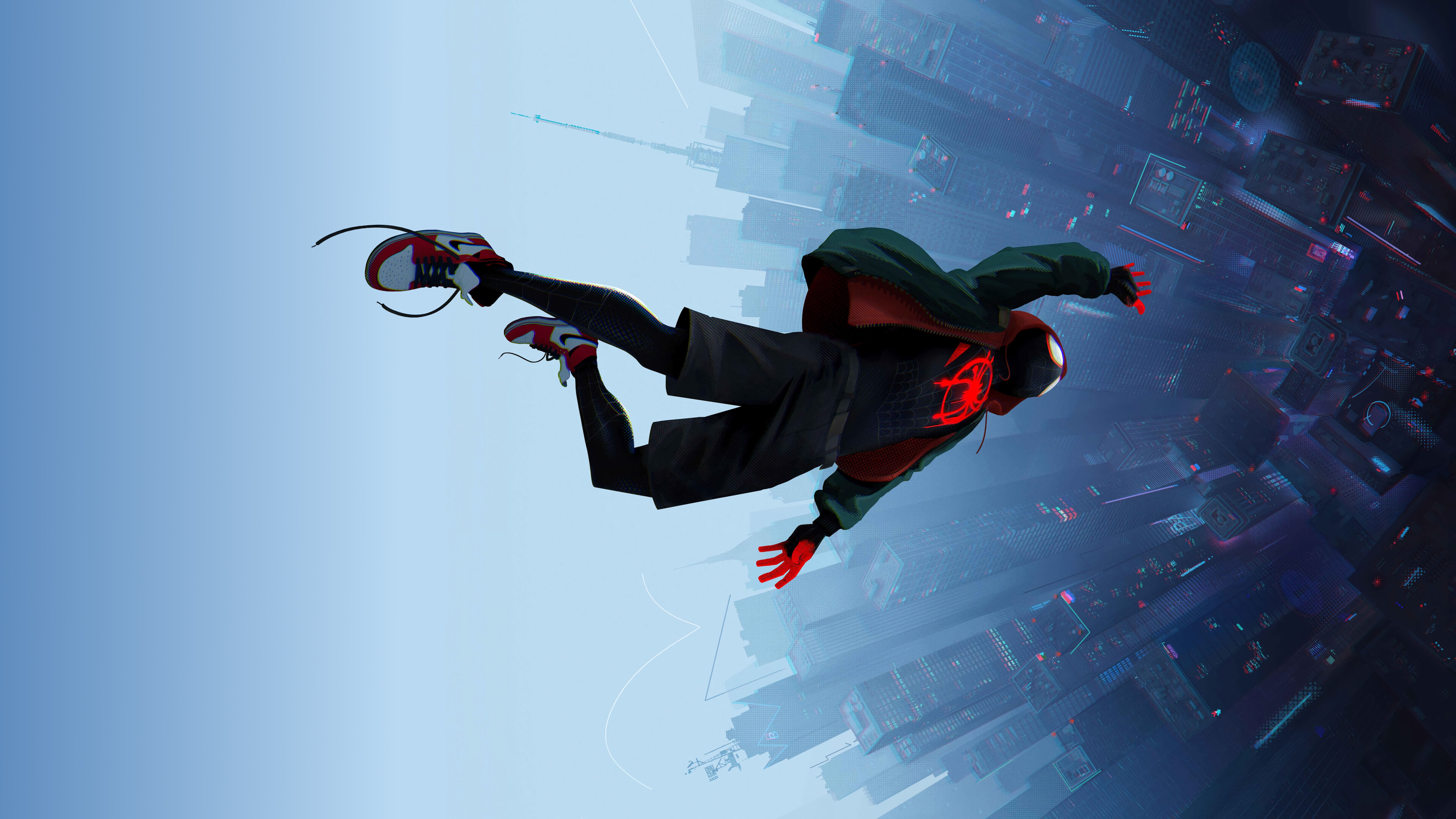 Into the Spider-Verse, Artistic wallpaper, Urban fantasy, Vibrant colours, 3840x2160 4K Desktop