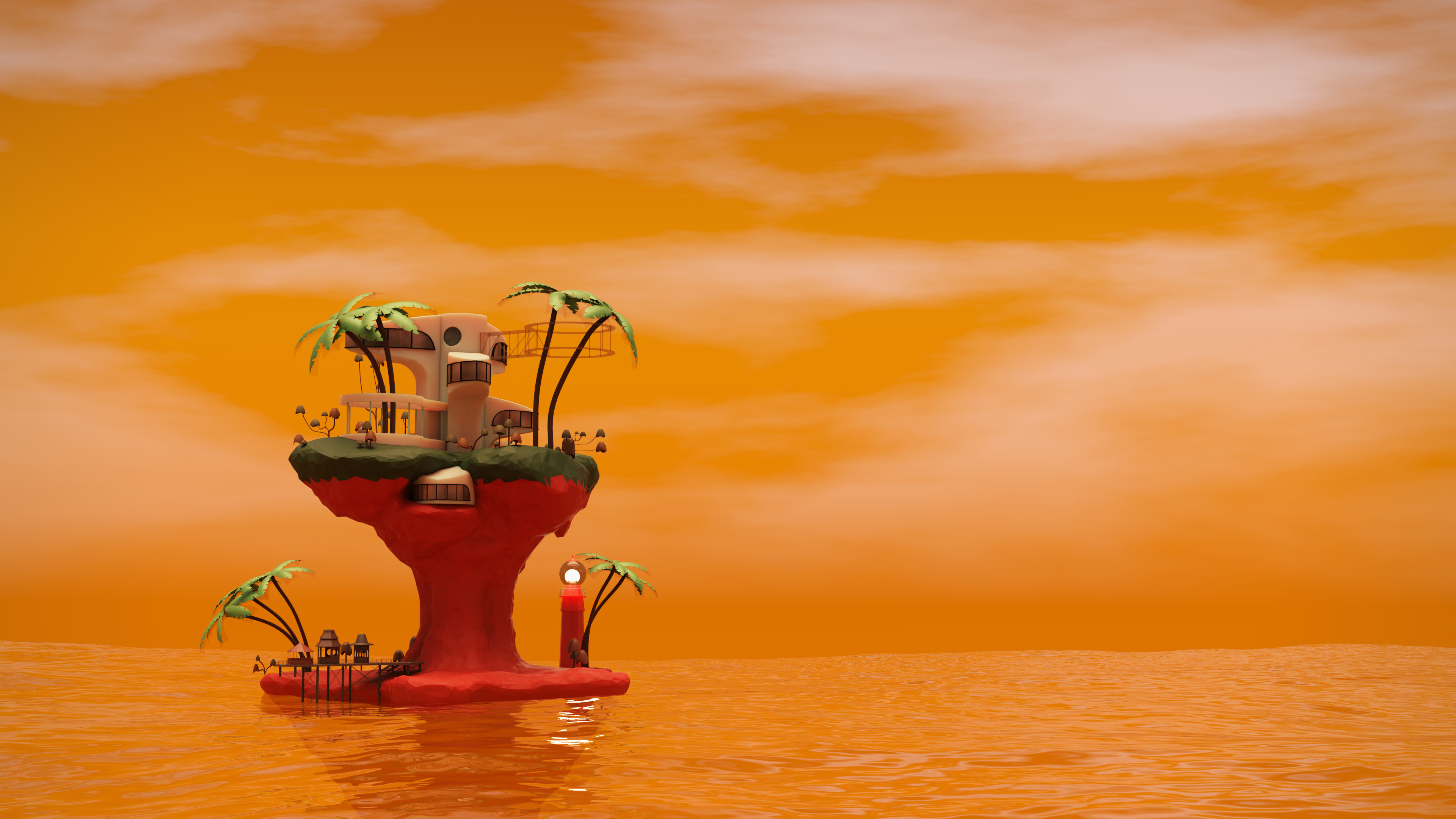 Gorillaz, Plastic Beach renders, 3D modeling, Imagination brought to life, 3840x2160 4K Desktop