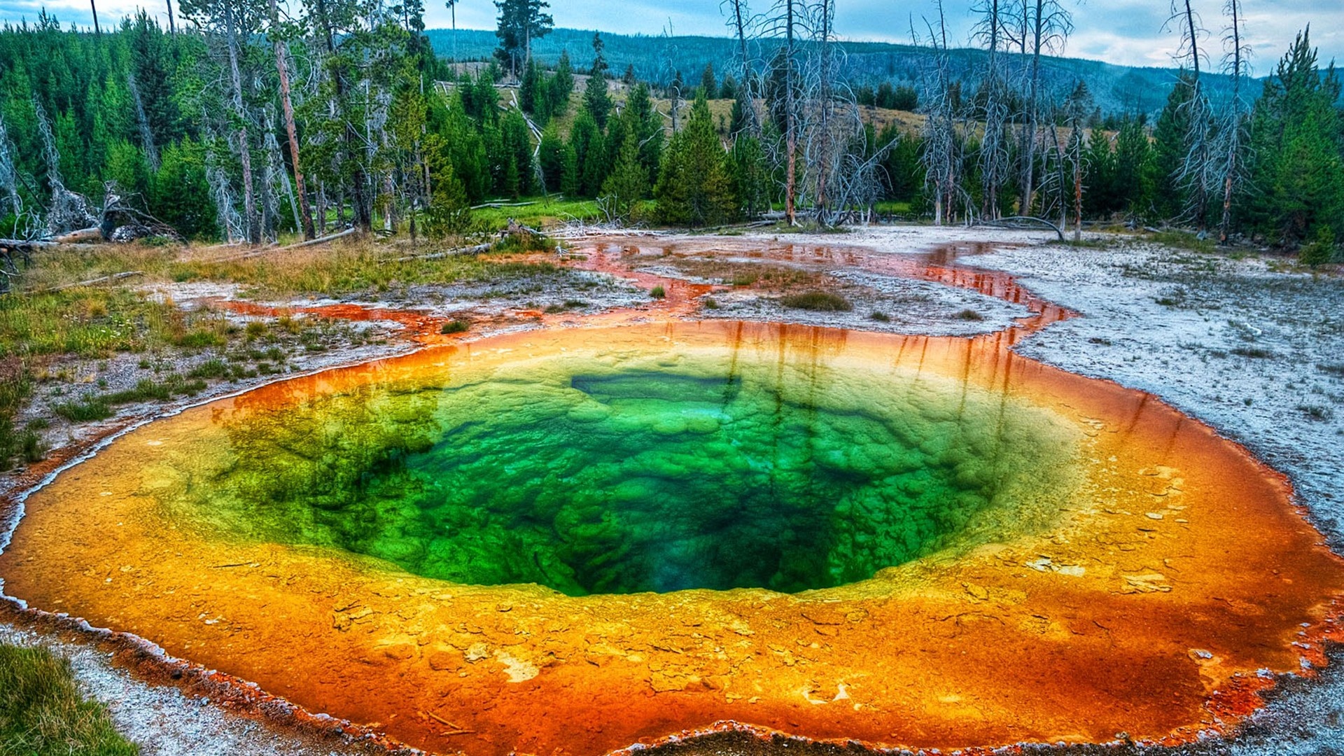 Yellowstone National Park, Beautiful wallpaper, Geyser wonderland, USA's gem, 1920x1080 Full HD Desktop