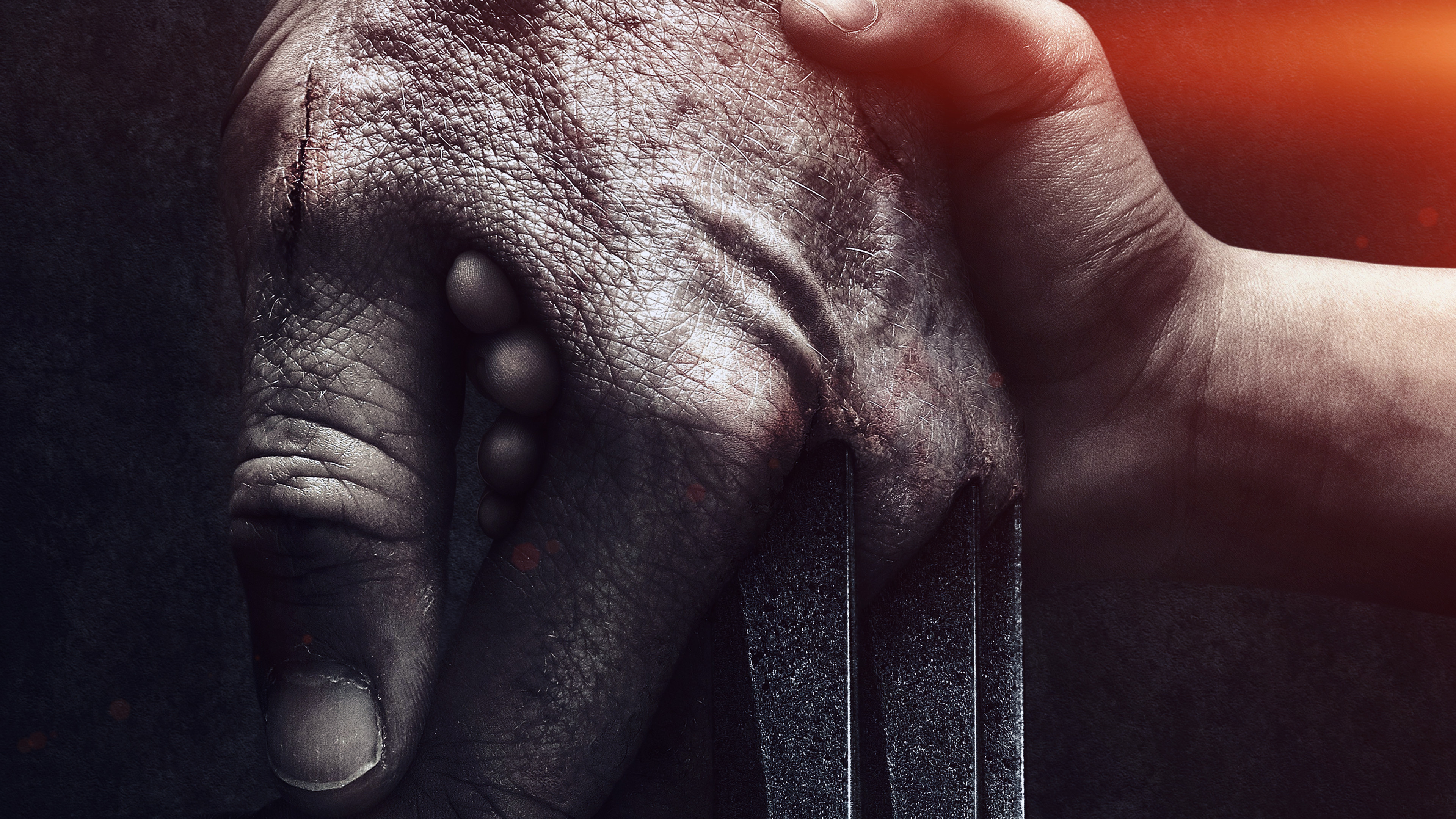 Logan, Wolverine's hand, Film illustration art, Hero's silhouette, 3840x2160 4K Desktop