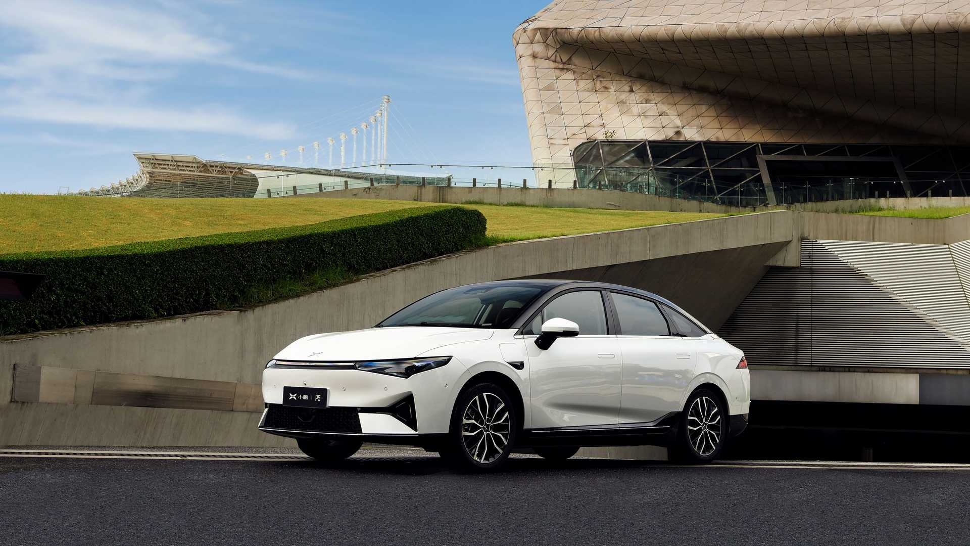 XPeng P5 sedan, Electric vehicle debut, Technological innovation, Spacious interior, 1920x1080 Full HD Desktop