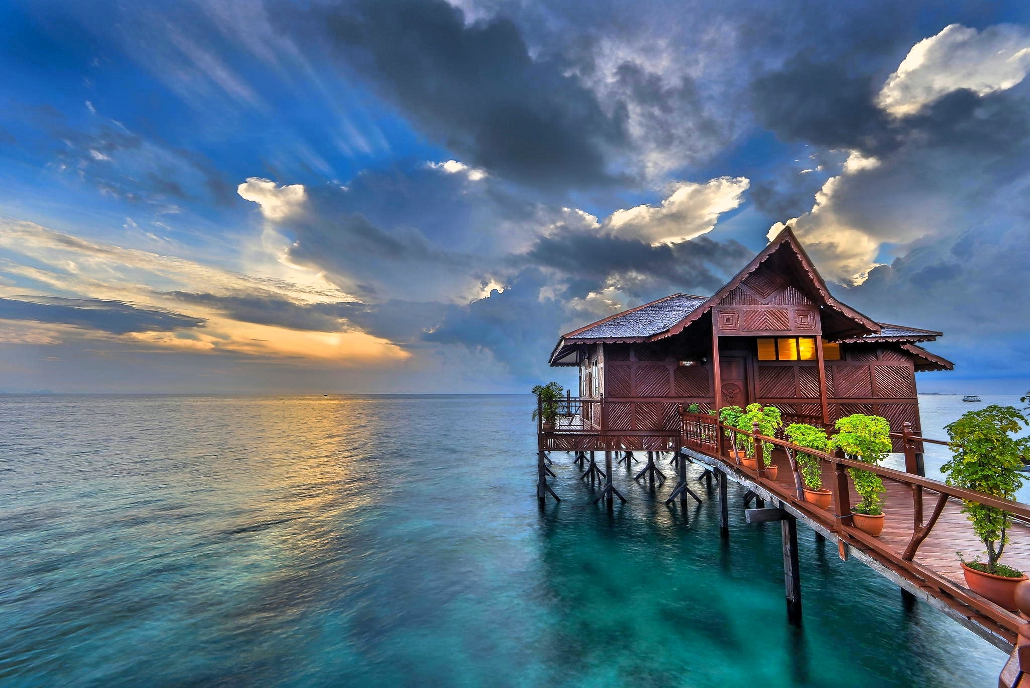 Travelling to bungalows, Tropical beach, Exotic bungalow, Paradise getaway, 2050x1370 HD Desktop