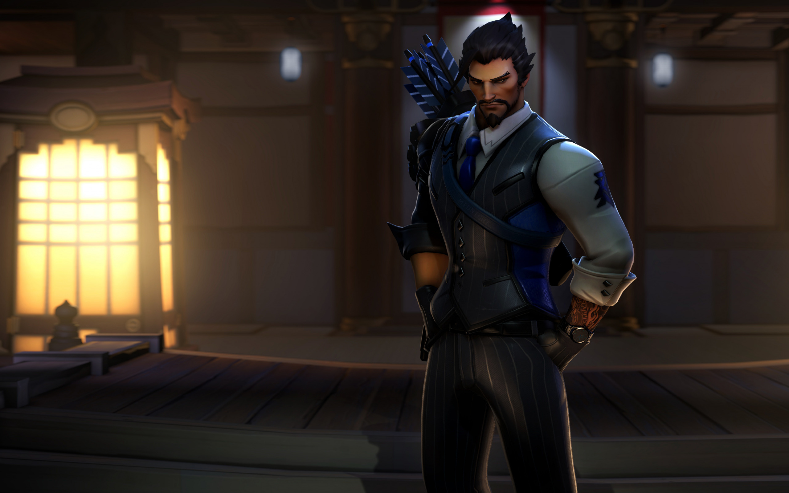 Costume killer mercenary, Overwatch Hanzo, Game section, 2560x1600 HD Desktop