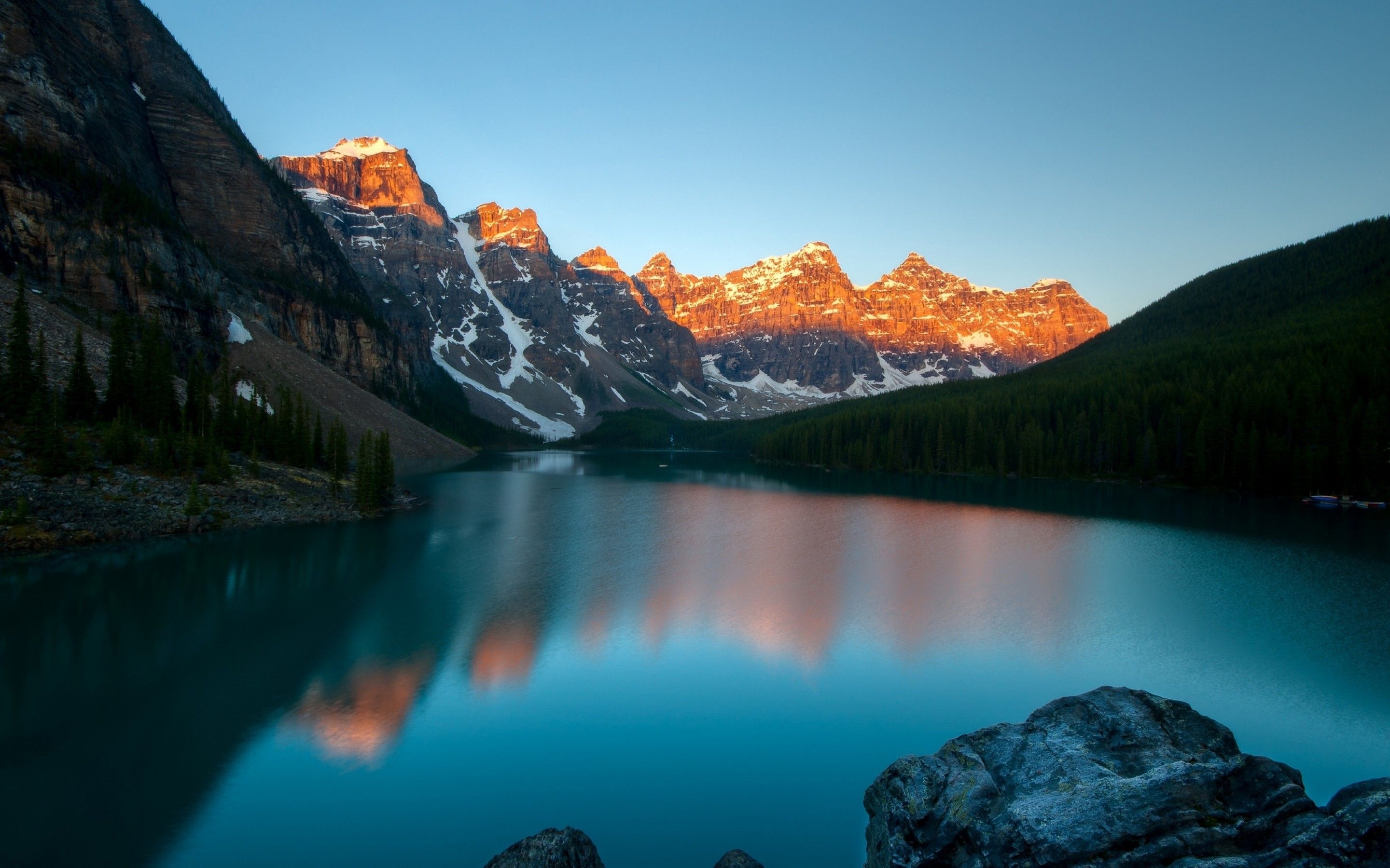 Mountain Sunset, Lake Reflection, Nature's Beauty, Evening Glow, Scenic Harmony, 2880x1800 HD Desktop