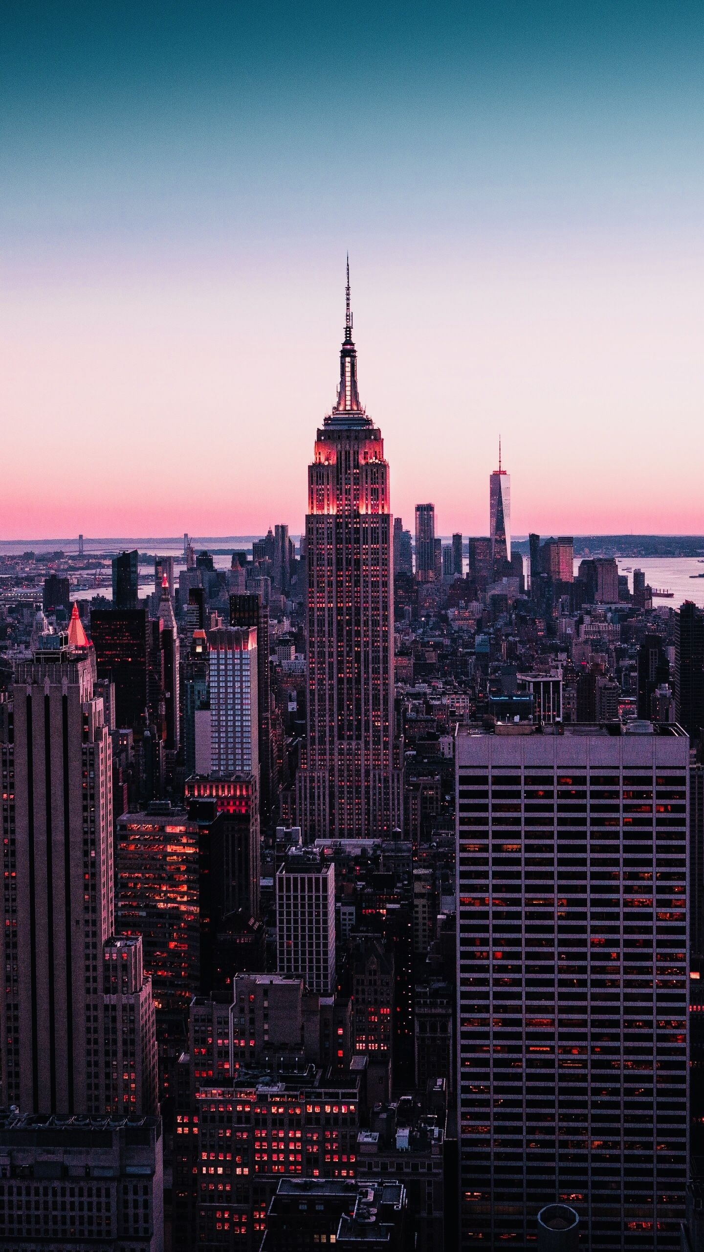 Manhattan Skyline, Travels, New York wallpaper, Aesthetic beauty, 1440x2560 HD Phone