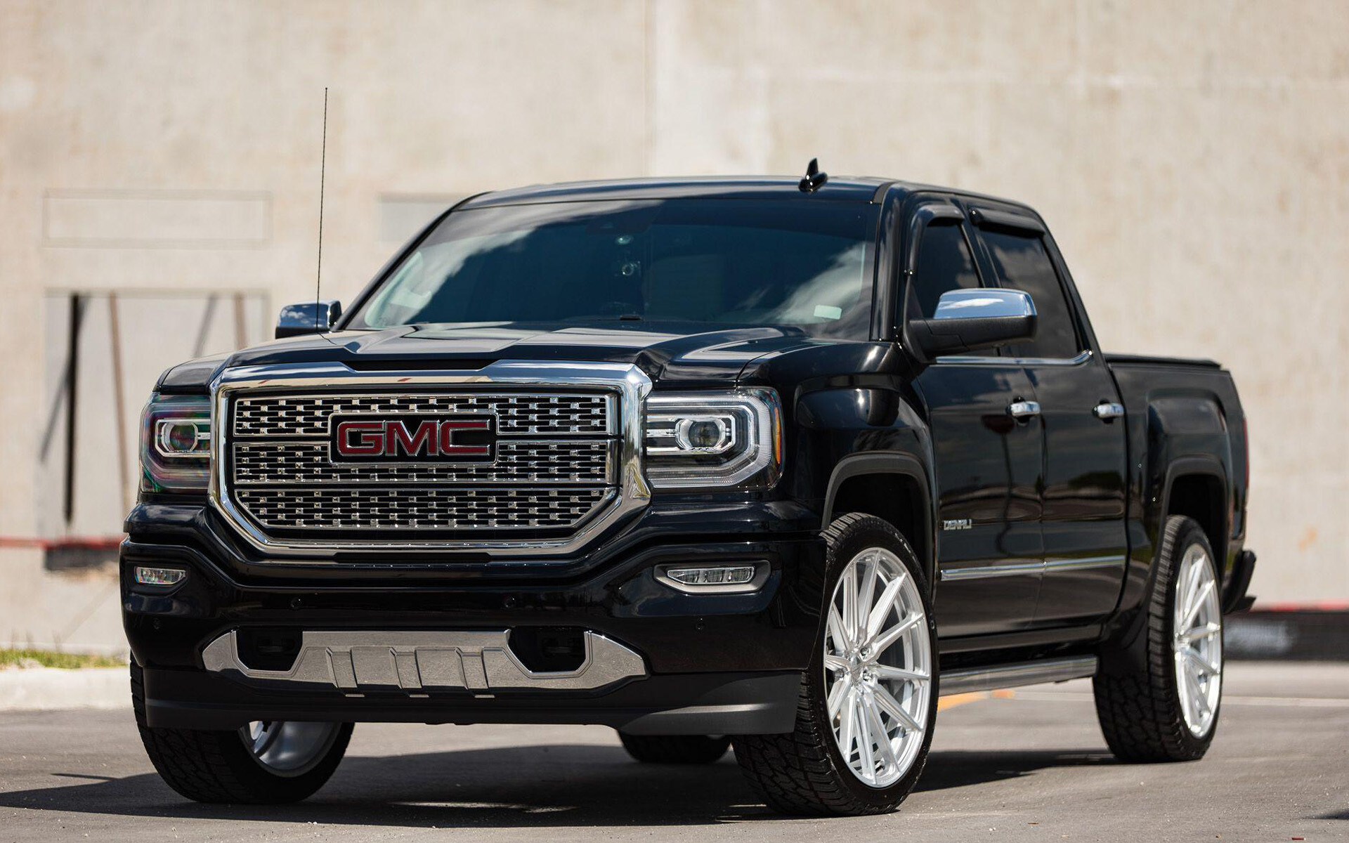 GMC Sierra, Denali tuning, Black beauty, Vossen wheels, 1920x1200 HD Desktop