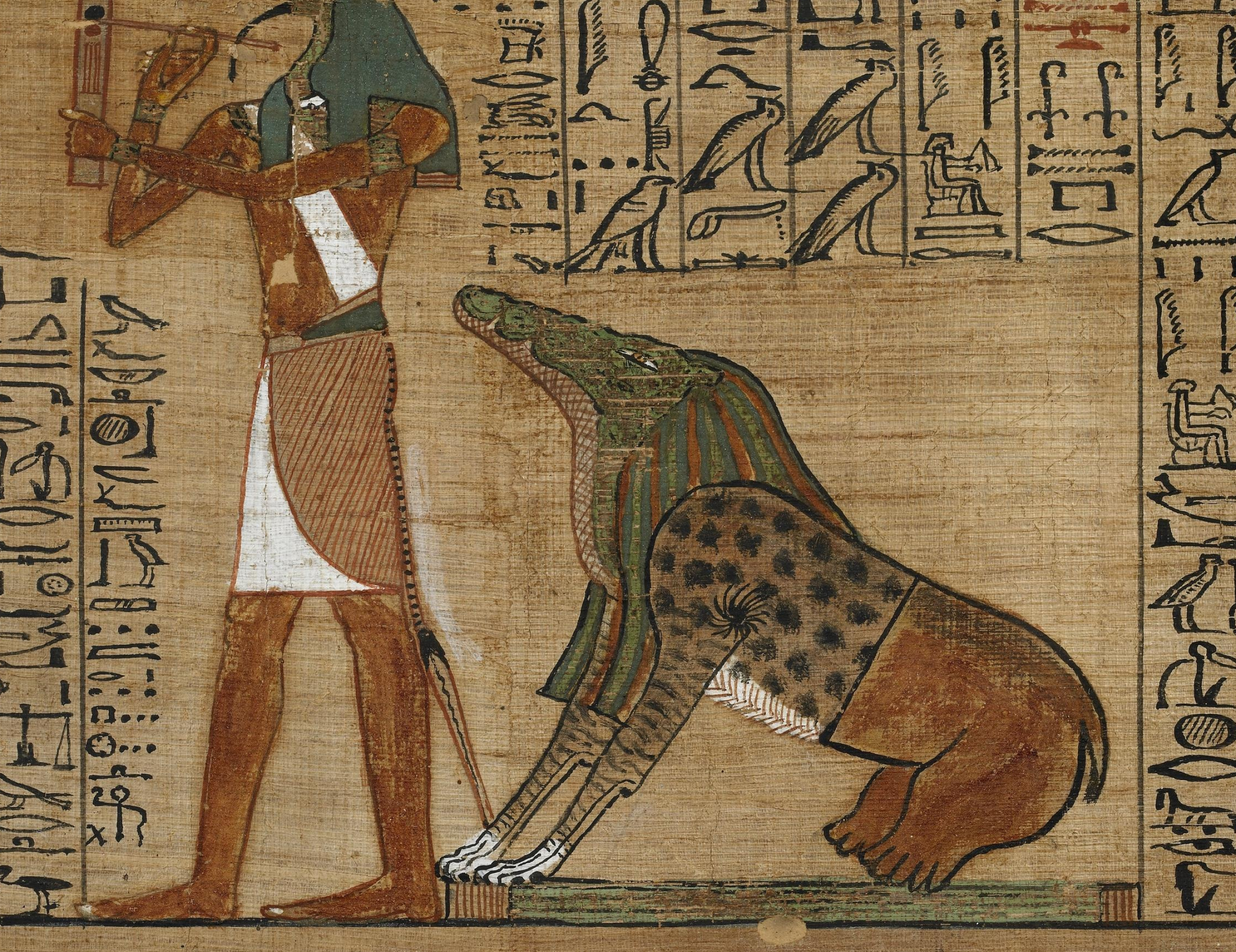 Ammit, Thoth, Judgement of a soul, Illustration, 2500x1930 HD Desktop