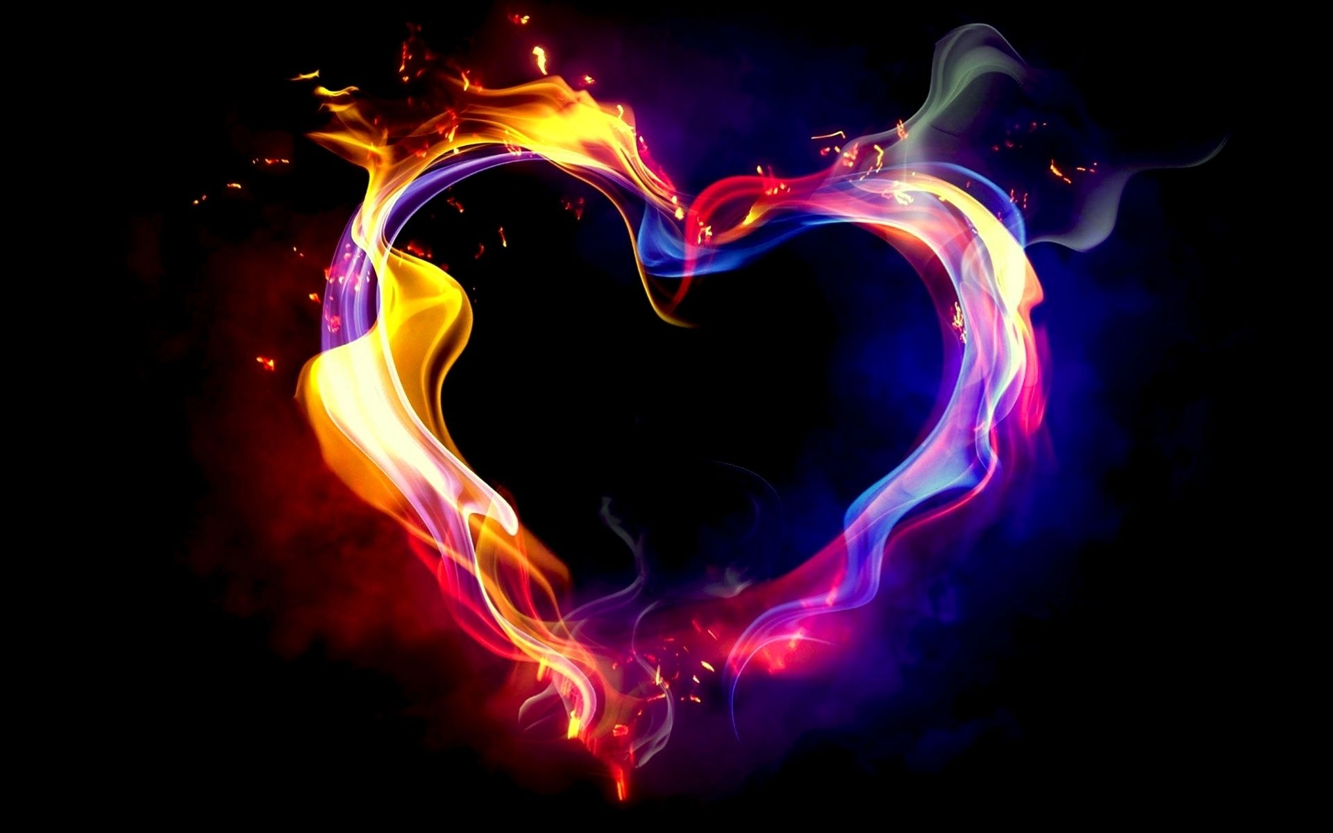 Flame, Hearts Wallpaper, 1920x1200 HD Desktop