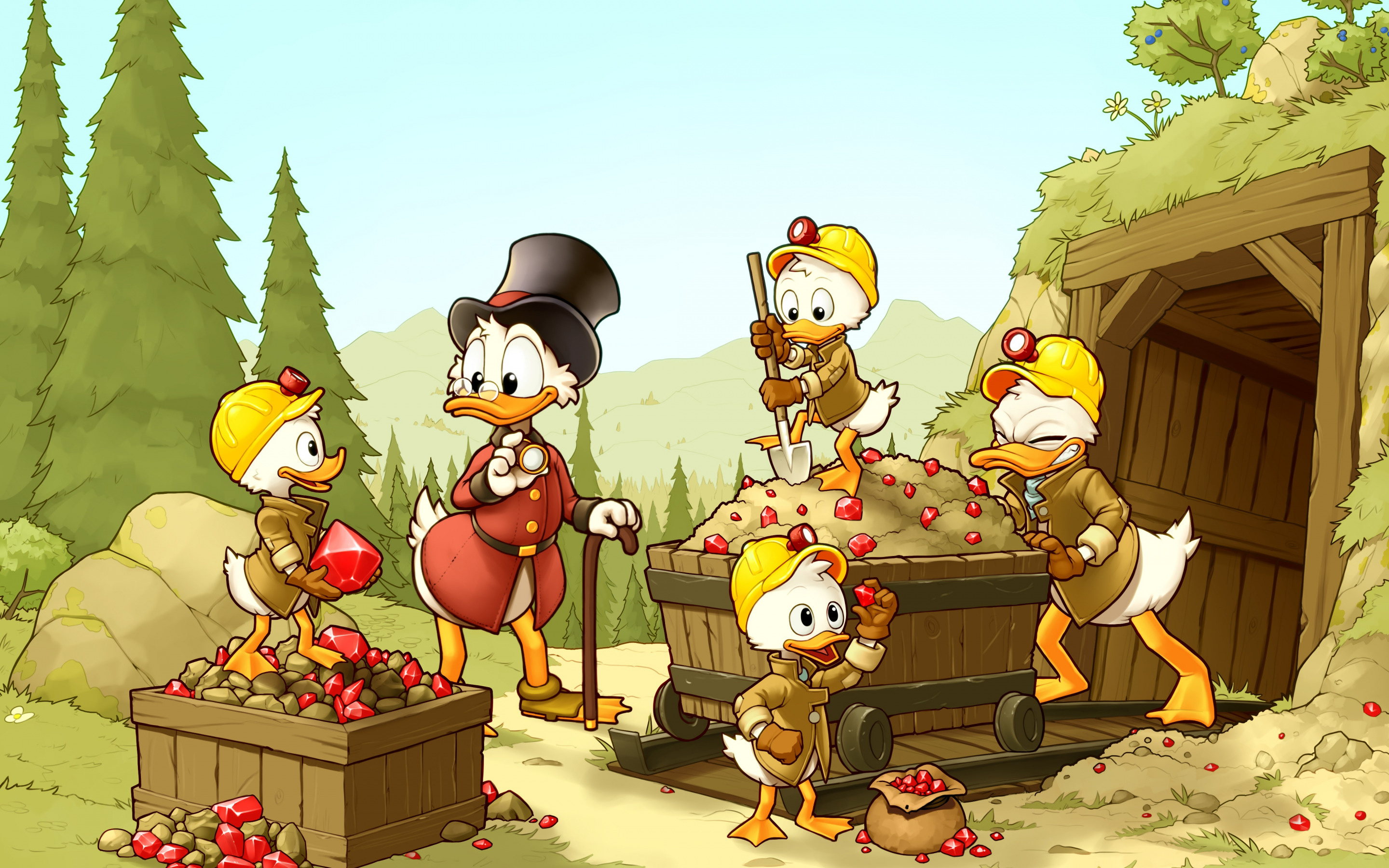 Stones, Disney mine, Huey, Dewey, 2880x1800 HD Desktop