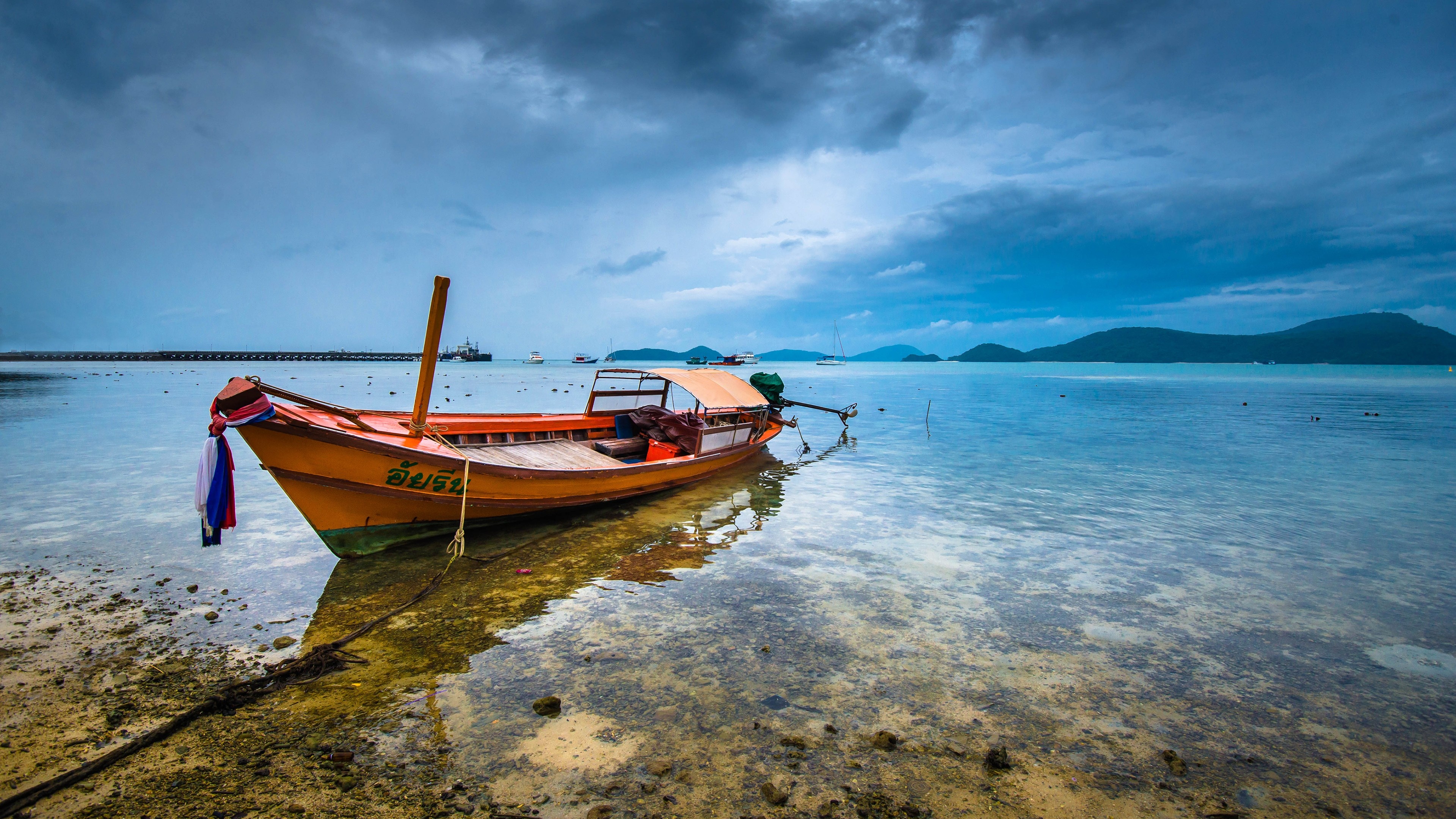 Sea boat, Thailand travel, 3840x2160 4K Desktop