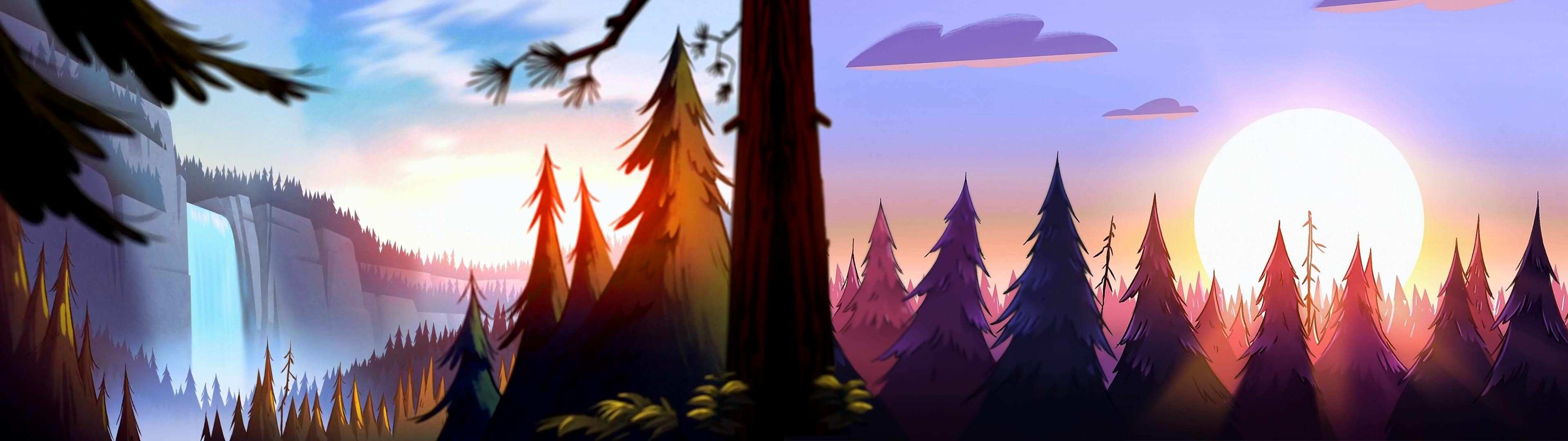 Gravity Falls, Animation, Gravity Falls, Wallpaper, 3840x1080 Dual Screen Desktop