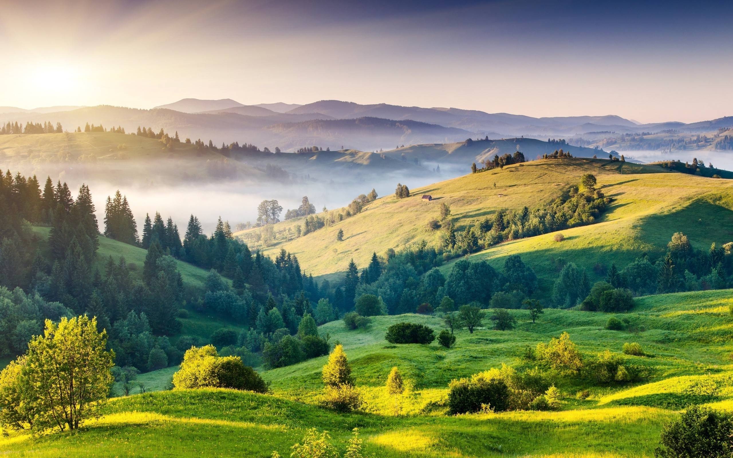 Idyllic countryside, Serene hills, Tranquil beauty, Peaceful surroundings, 2560x1600 HD Desktop