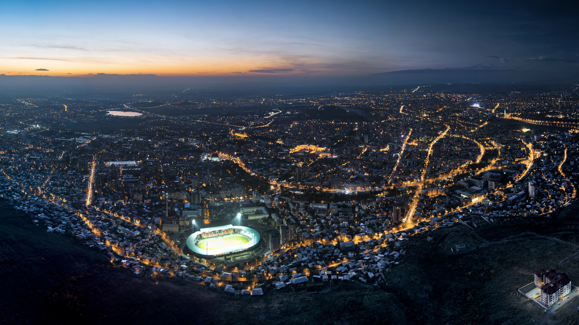 Armenia travels, Yerevan panorama, Sunrise beauty, Scenic wonders, 1920x1080 Full HD Desktop